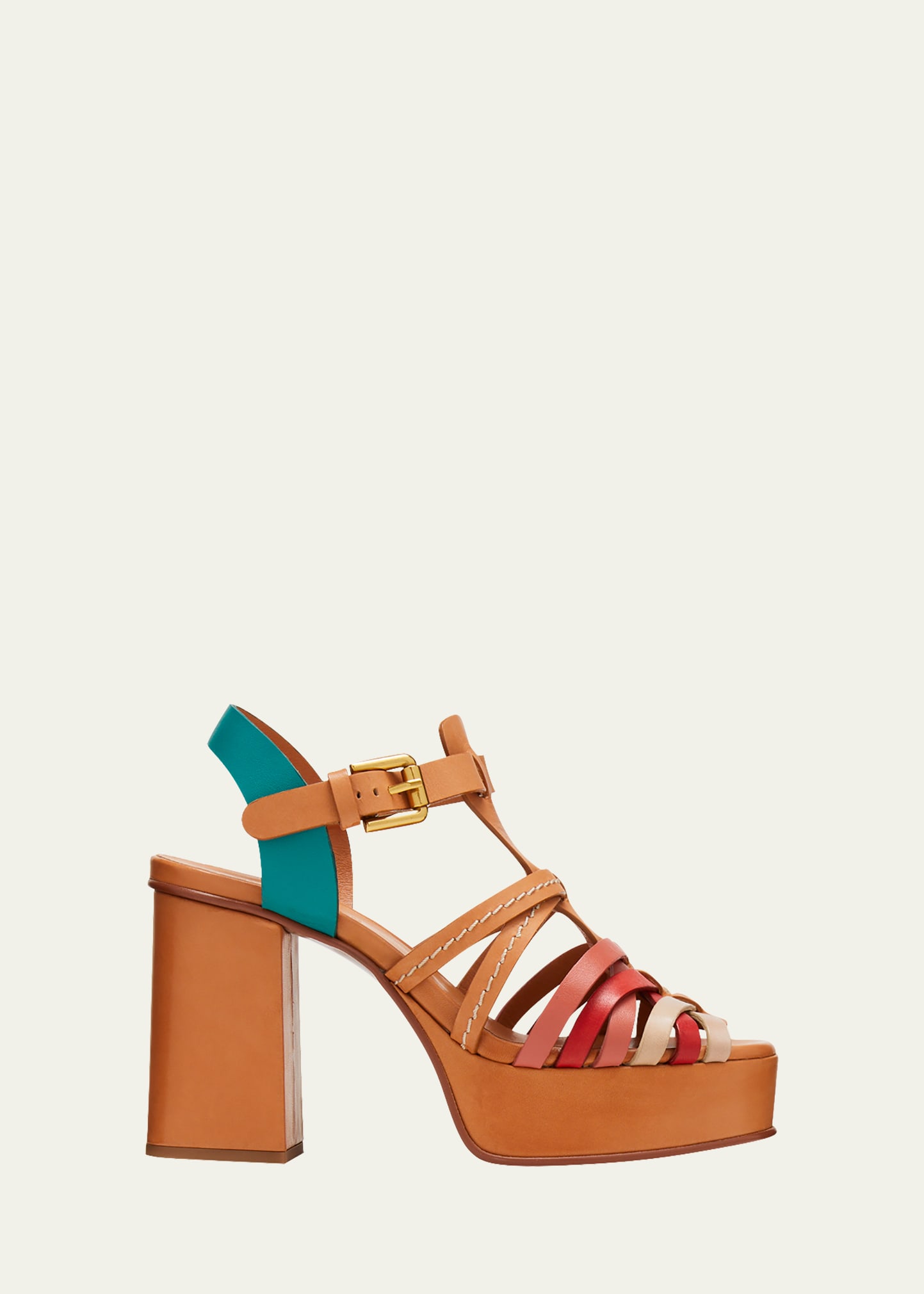 Sierra Multicolored Caged Platform Sandals