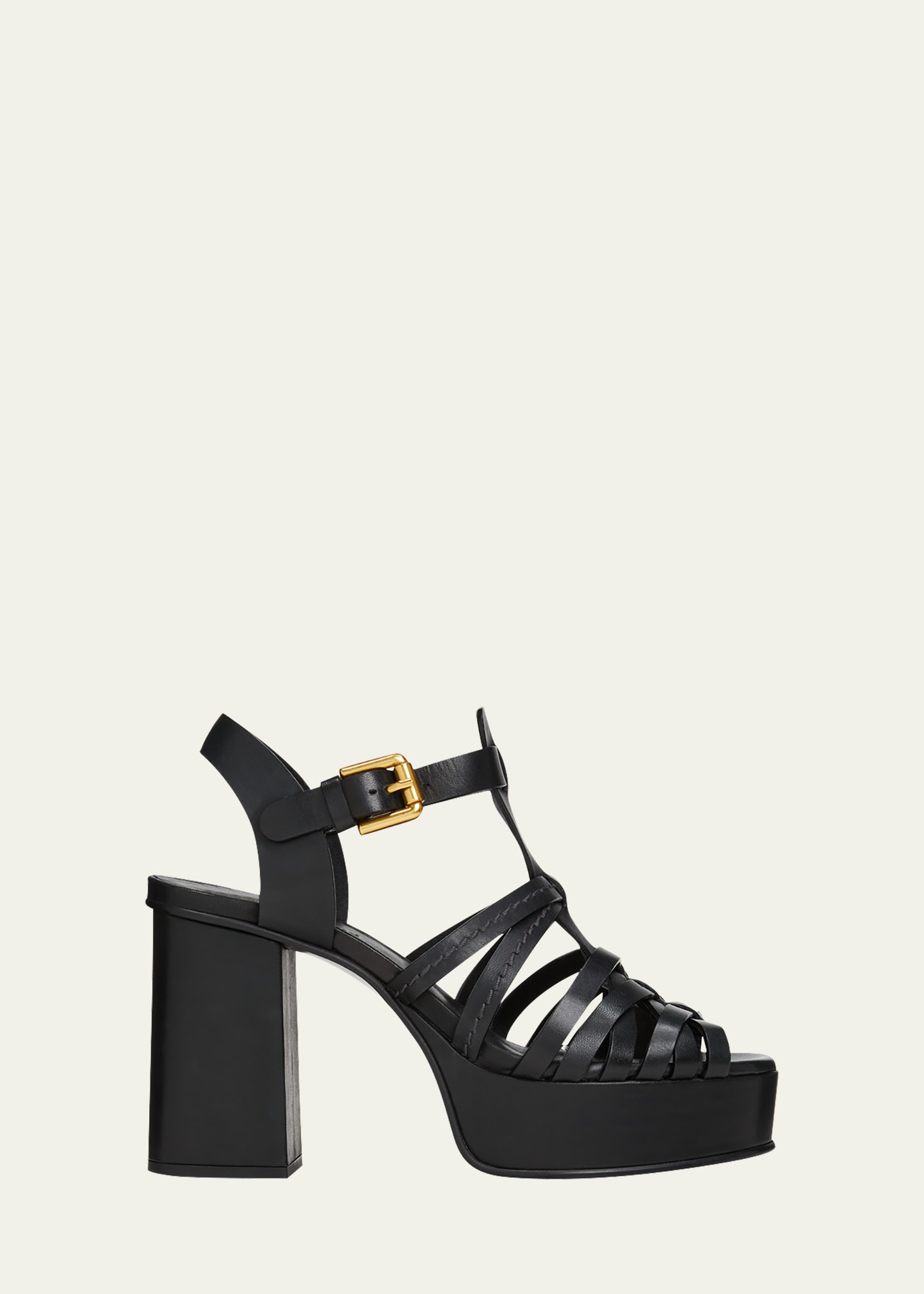 Sierra Leather Caged Platform Sandals