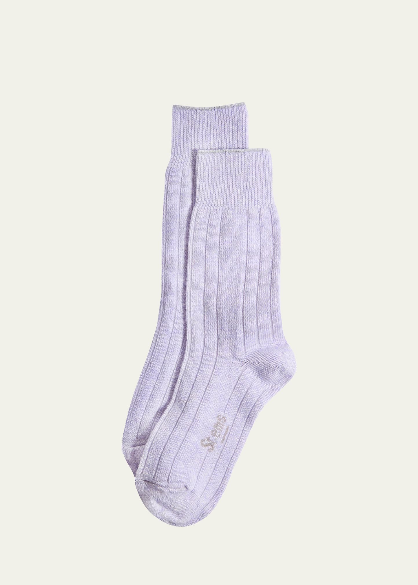Shop Stems Ribbed Lux Cashmere Socks In Periwinkle