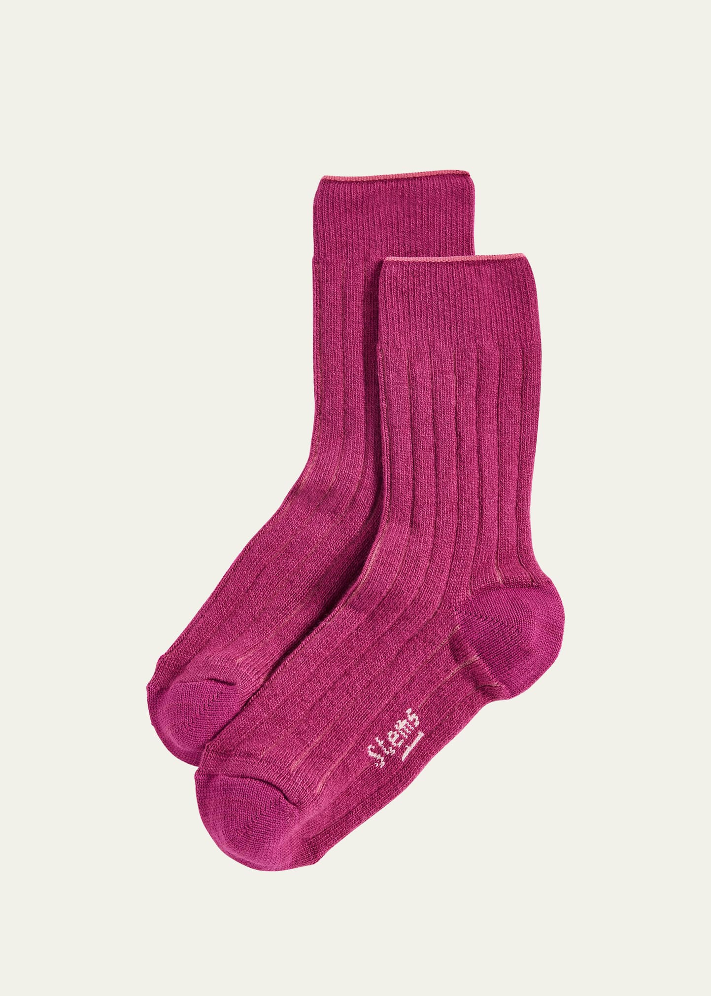 Stems Ribbed Lux Cashmere Socks In Violet