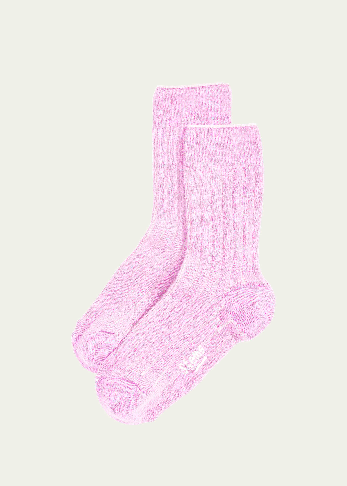Stems Ribbed Lux Cashmere Socks In Pink