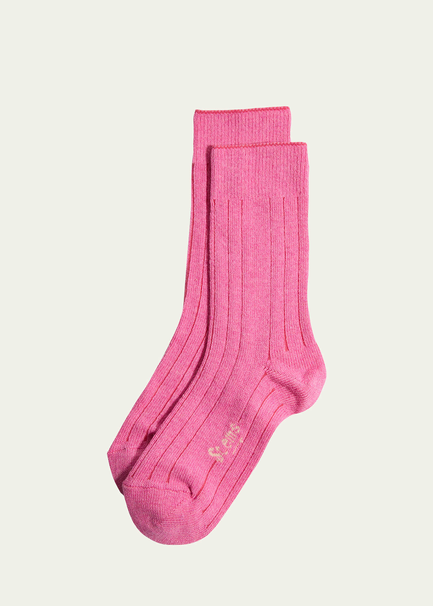 Shop Stems Ribbed Lux Cashmere Socks In Rose