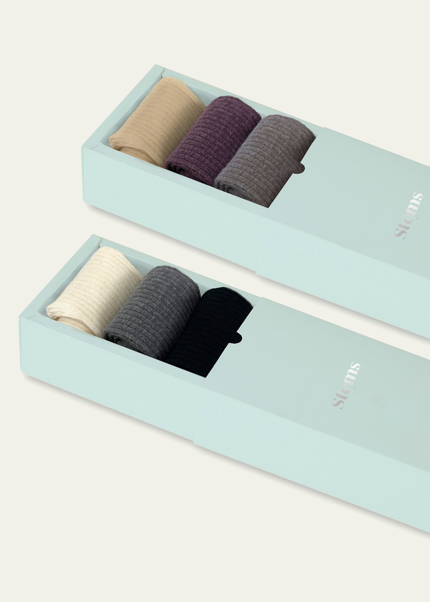 Shop Stems 6-pack Ribbed Cashmere-blend Socks In Cosmos