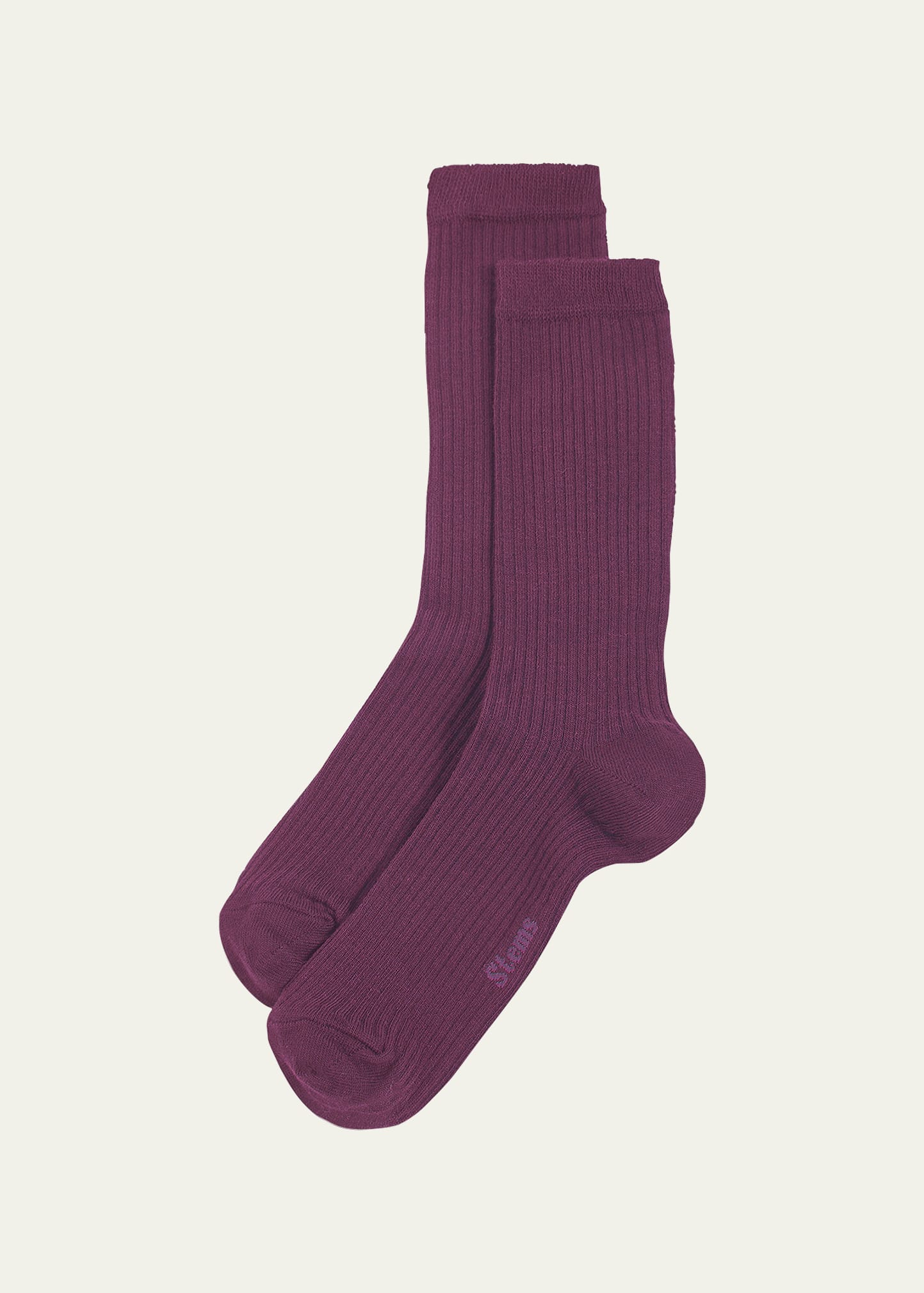 Shop Stems Ribbed Cashmere-blend Crew Socks In Mauve