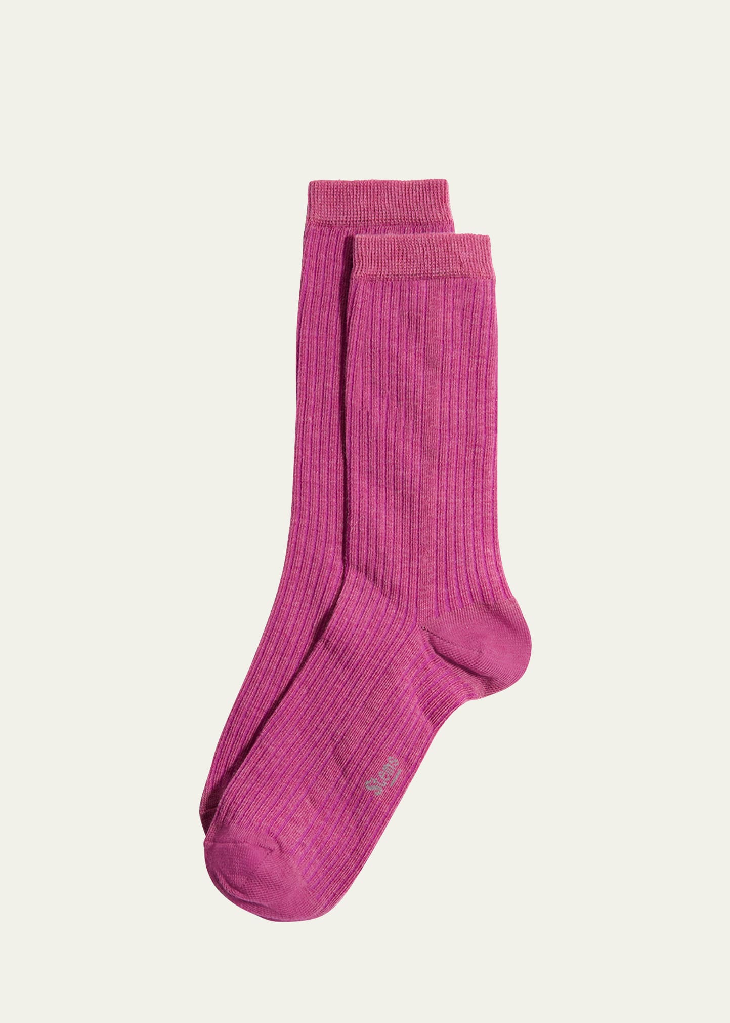 Shop Stems Ribbed Cashmere-blend Crew Socks In Amarylis