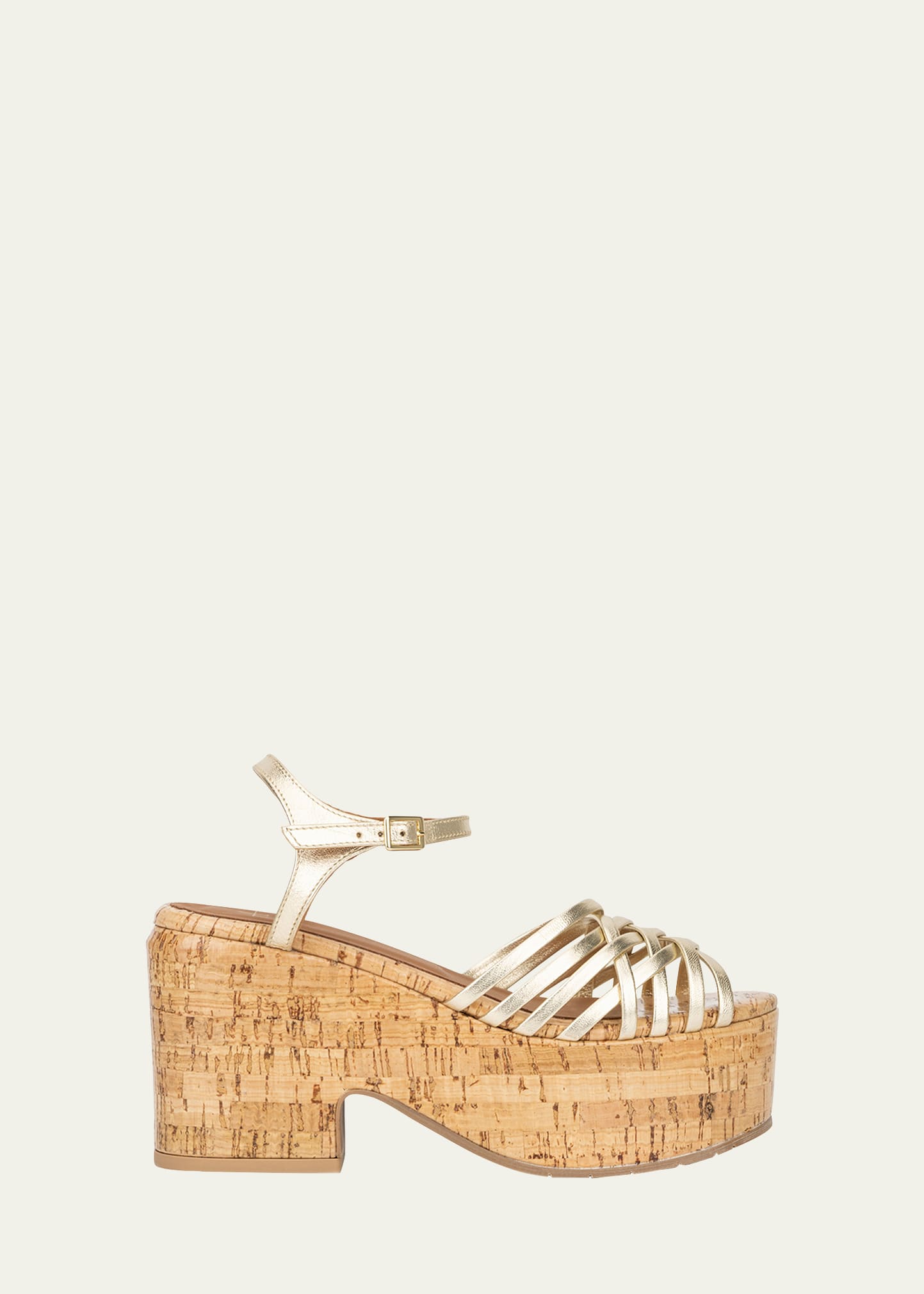 Aquatalia Elene Metallic Caged Platform Sandals Smart Closet