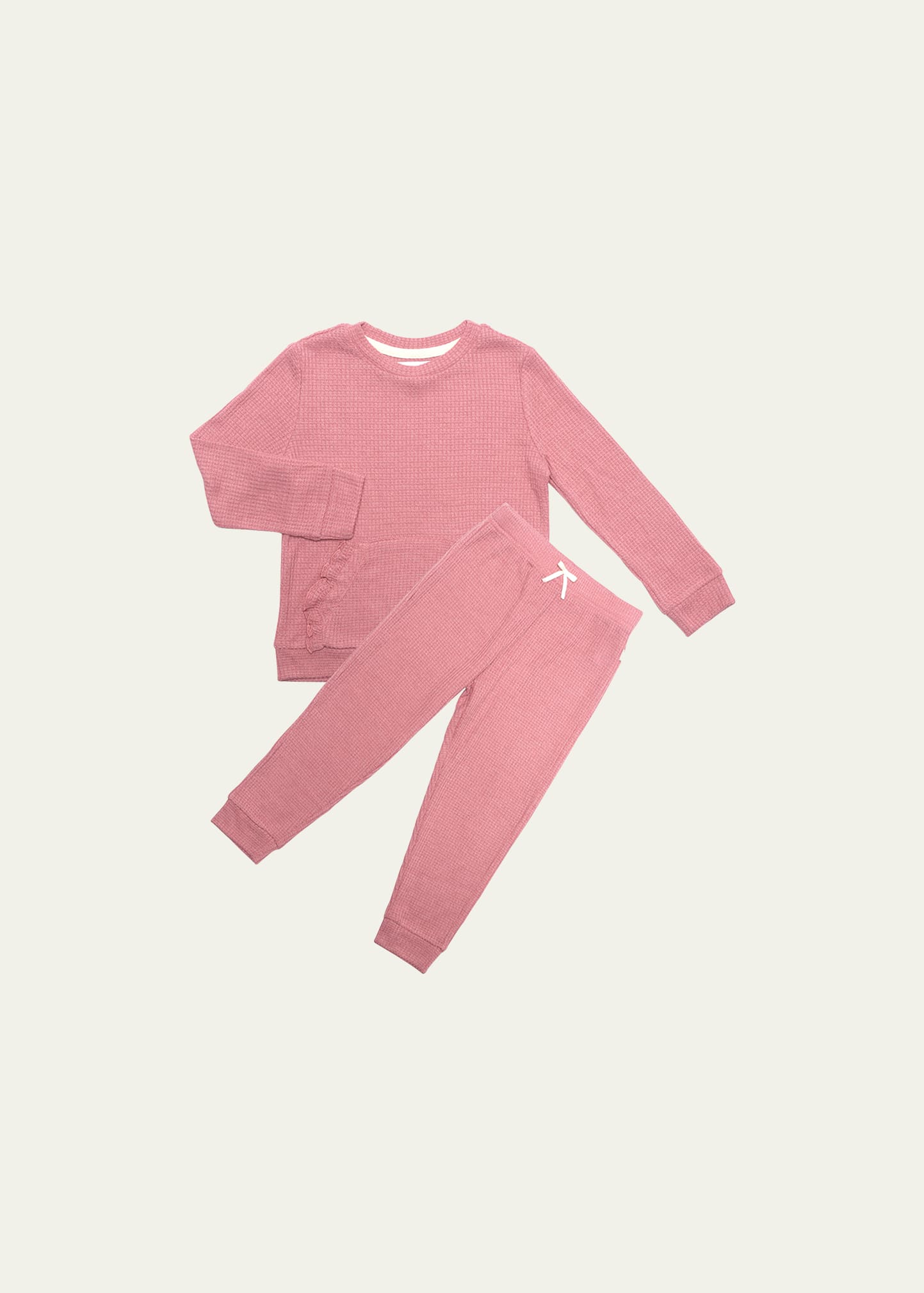 Shop Sammy + Nat Girl's Logan Waffle Two-piece Set In Pink