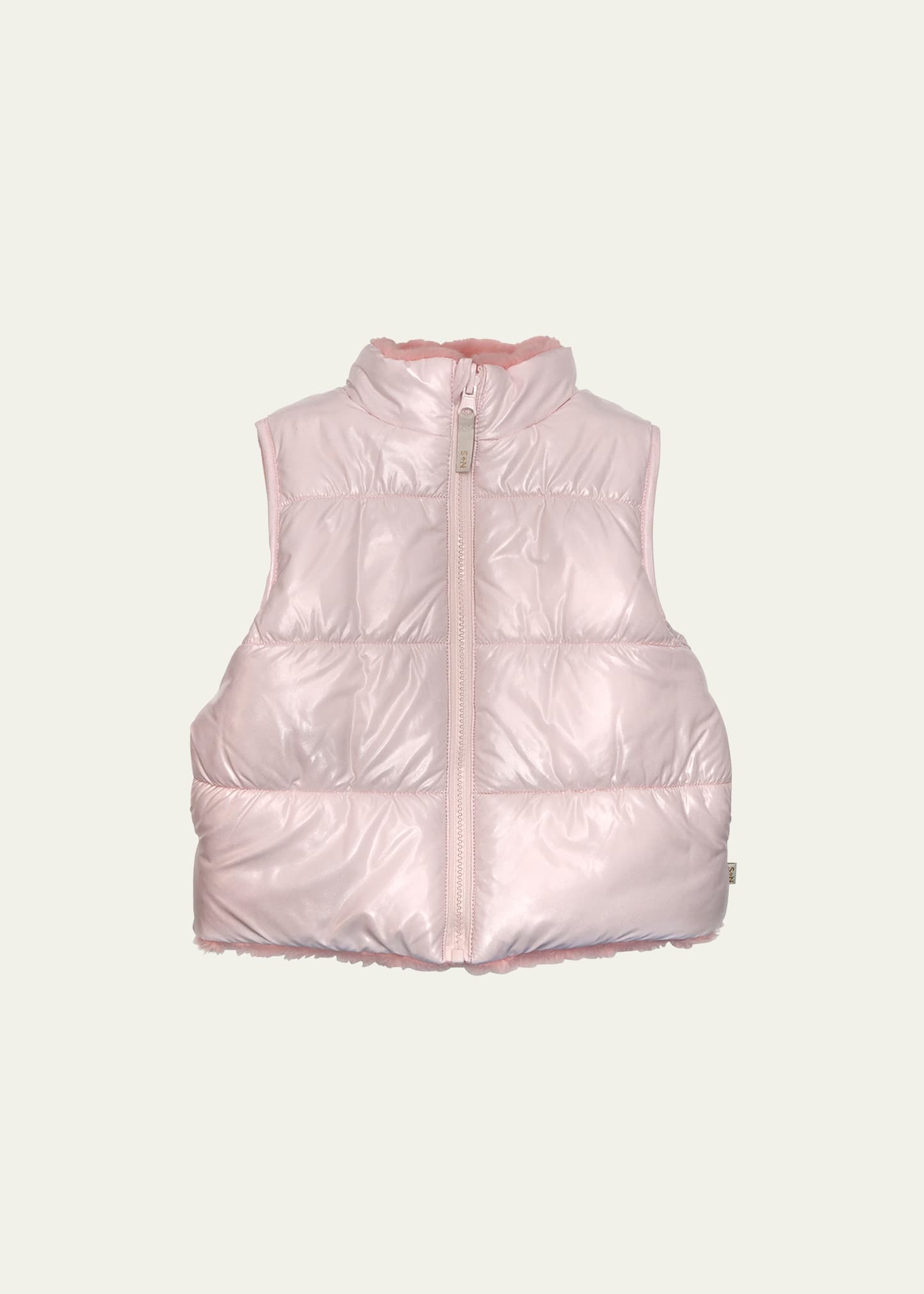 Girl's Rosie Faux Fur Reversible Vest, Size 12M-8