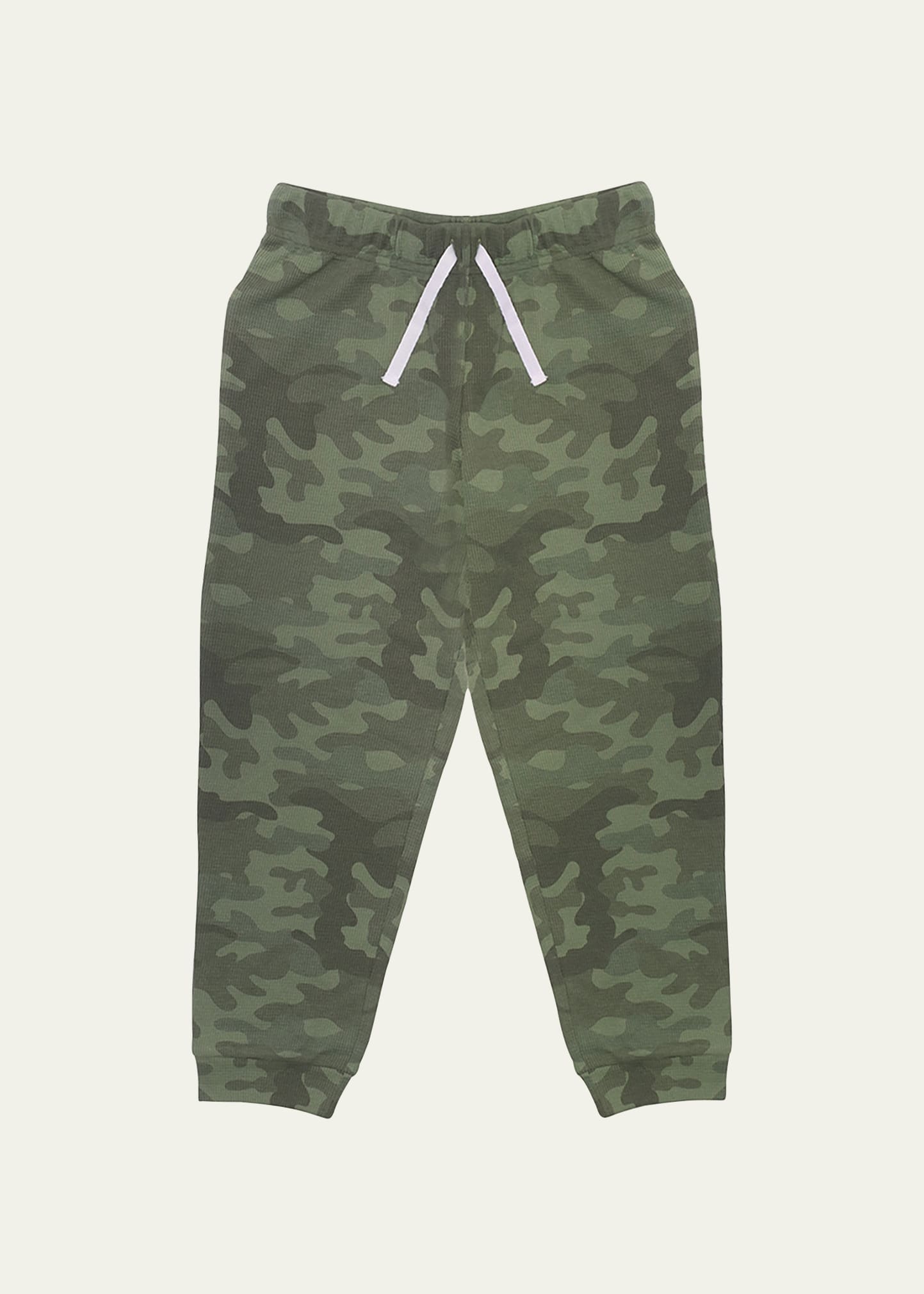 Boy's Mason Camo-Print Waffle Knit Joggers, Size 2-8