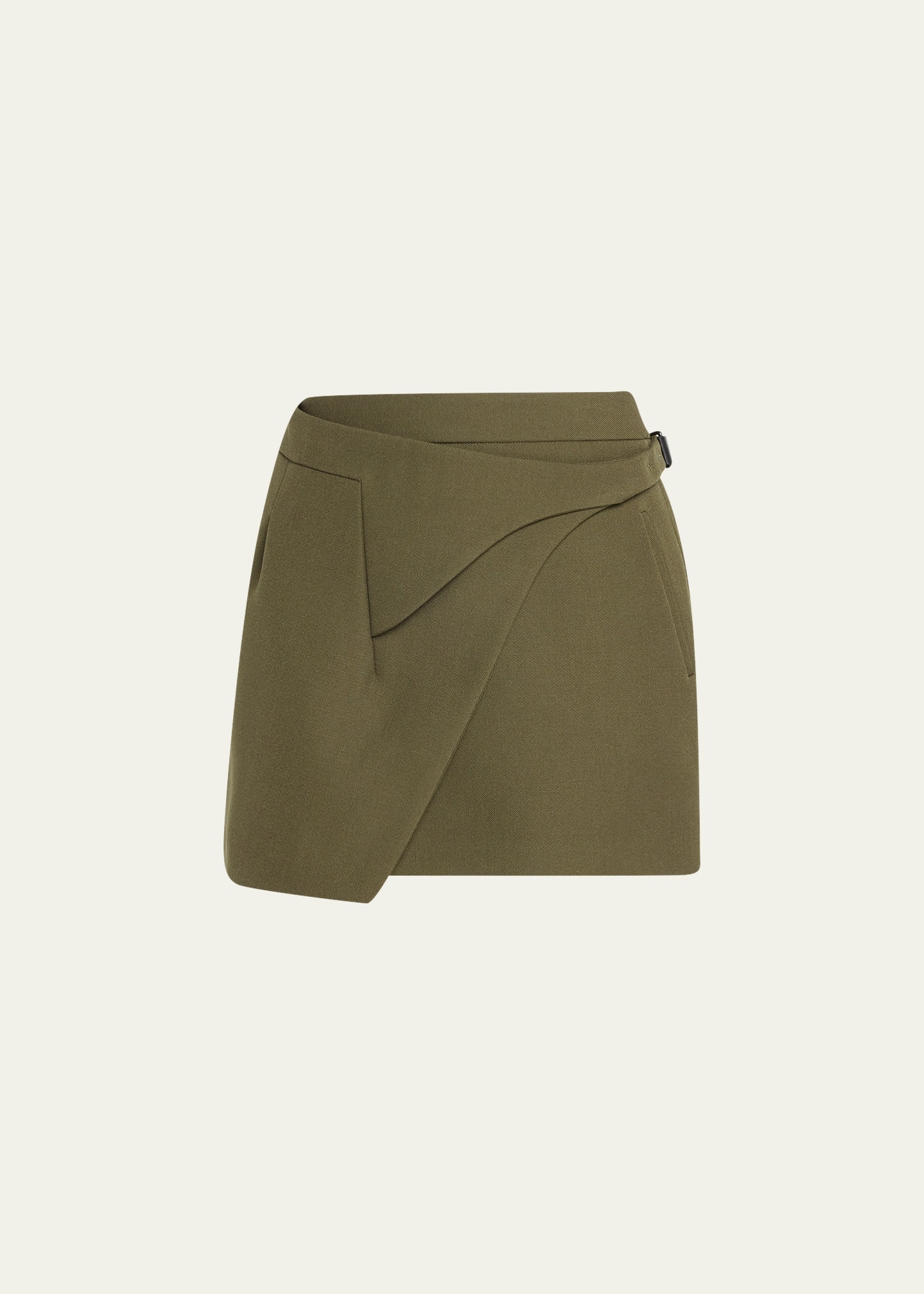 Shop Wardrobe.nyc Wrap Mini Skirt In Military