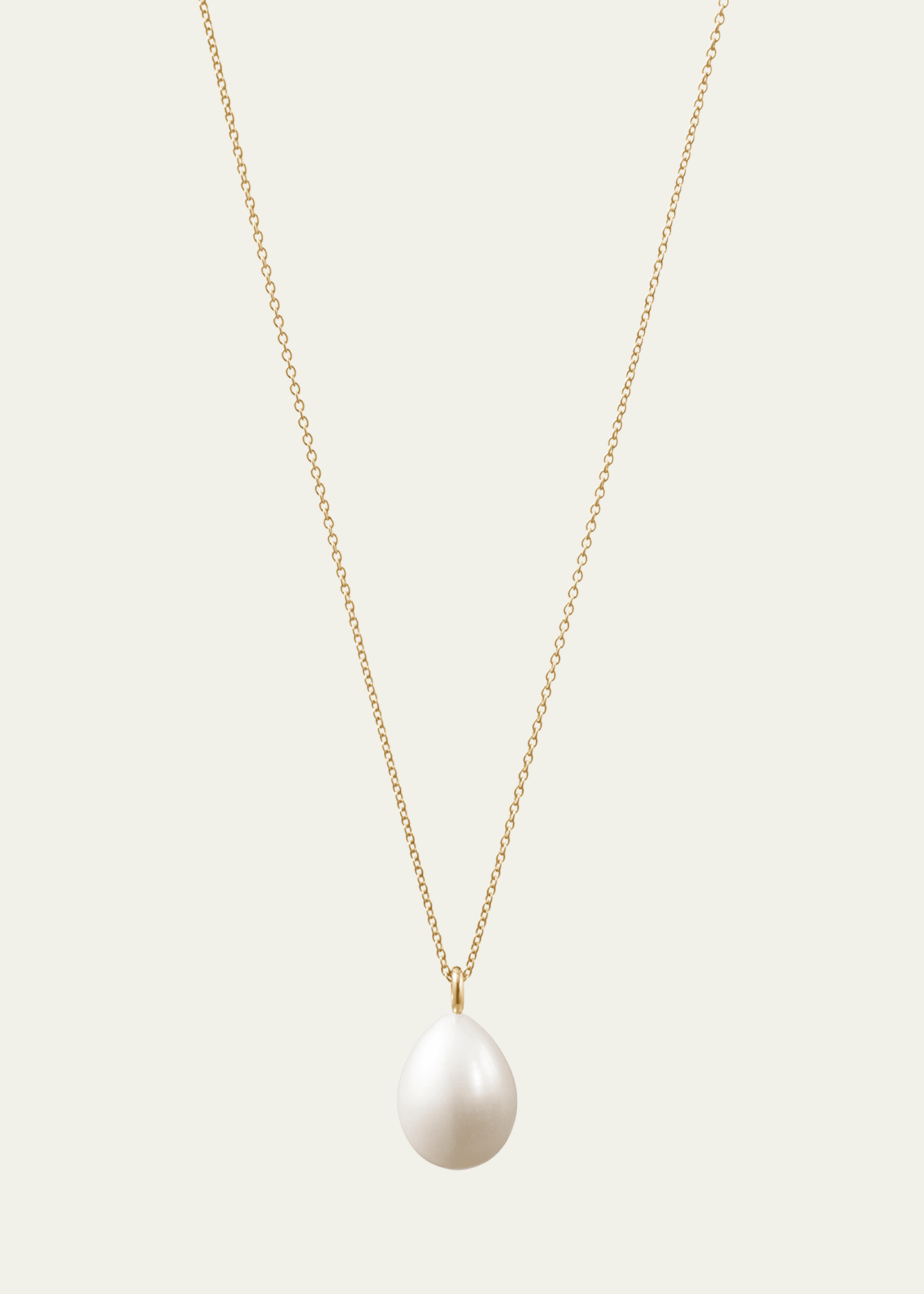 Sophie Bille Brahe L Eau Drop Shaped Freshwater Pearl Pendant On 14k Yellow Gold Chain In Yg