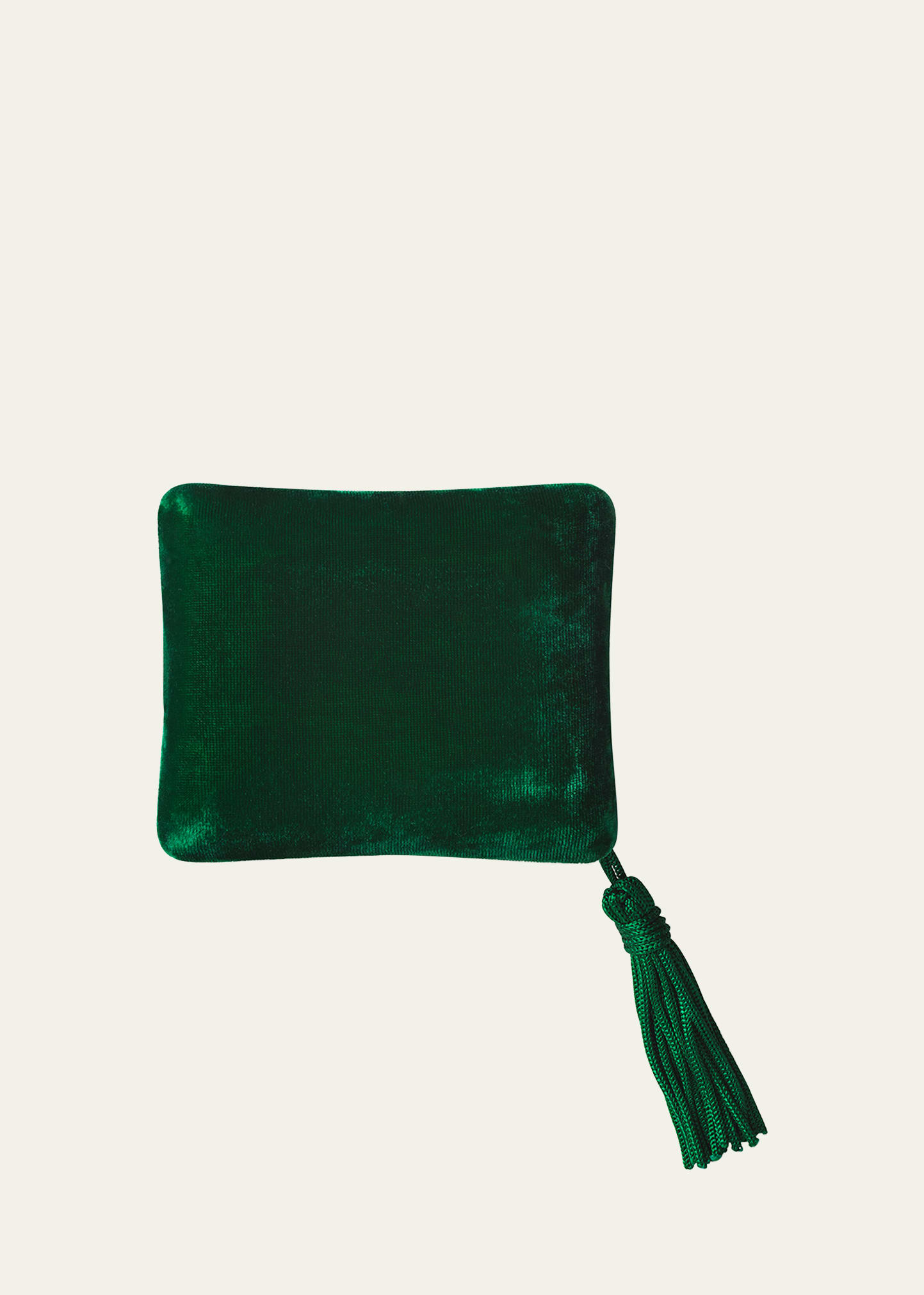 SOPHIE BILLE BRAHE EMERALD GREEN SMALL JEWELRY BOX IN VELVET, 10.5X8.5CM