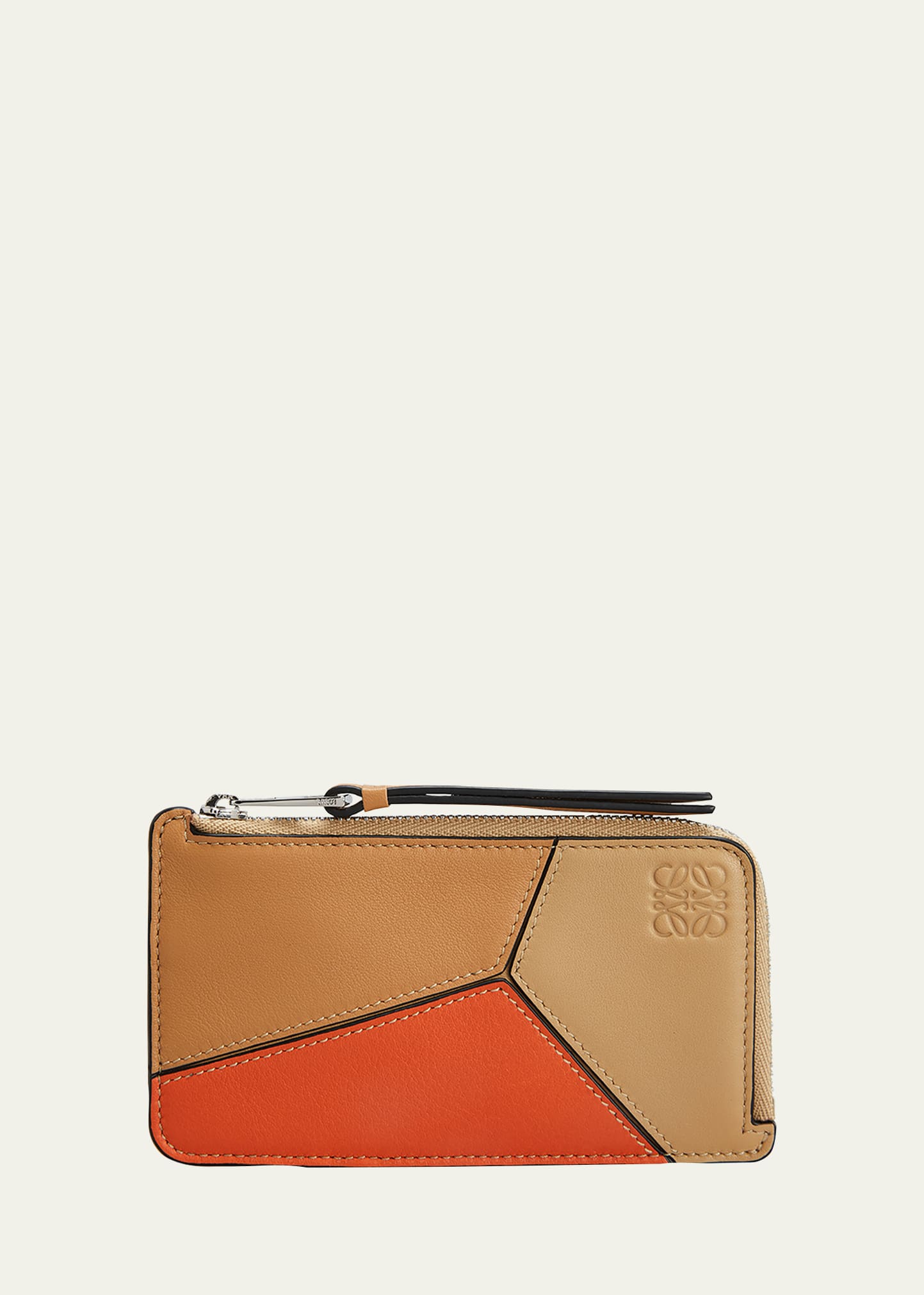 Loewe Men's Puzzle Coin Cardholder In Warm Desert/orang