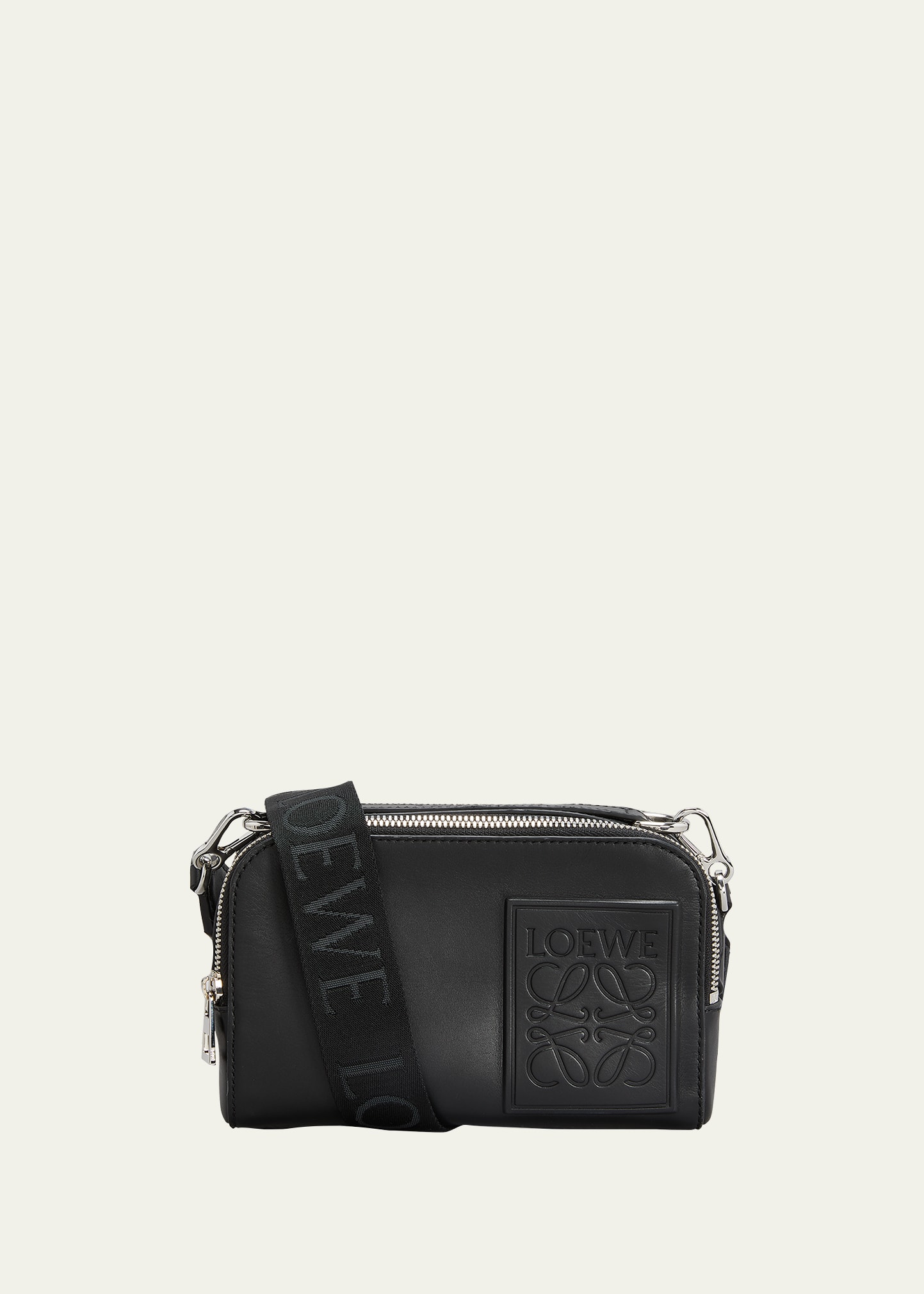 Loewe Mini Satin Calfskin Crossbody Camera Bag In Black