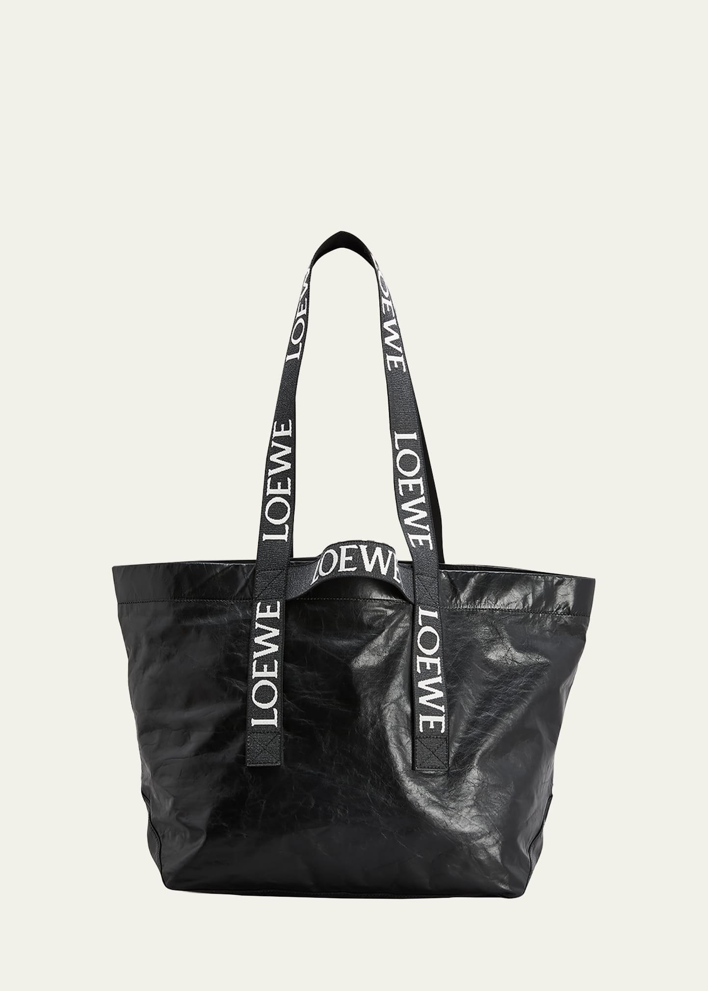 Loewe Men's Leather Fold Shopper Bag In Black | ModeSens