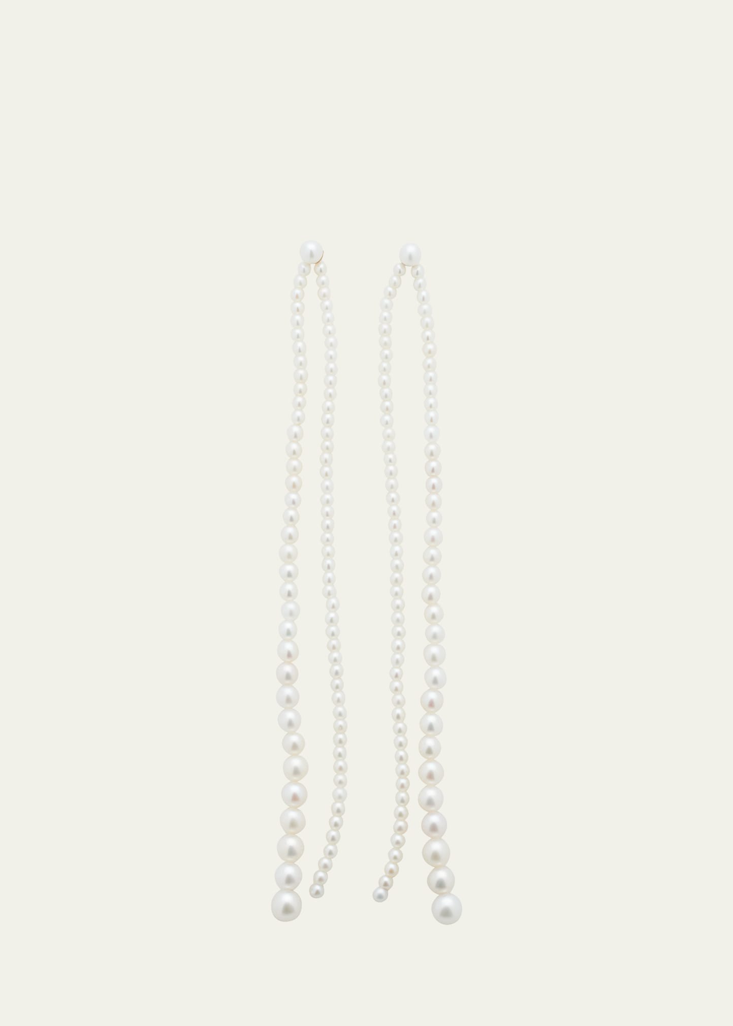 Sophie Bille Brahe Promenade De Perles 14kt Gold Pearl Drop Earrings In Yg