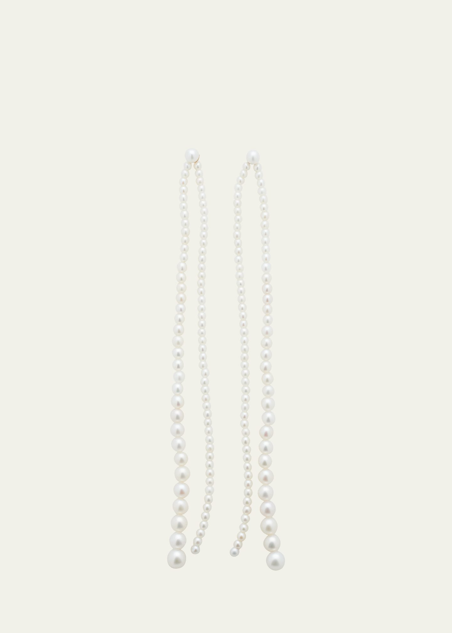 Promenade de Perles Extra Long 2-Strand Freshwater Pearl Earrings in 14K Yellow Gold