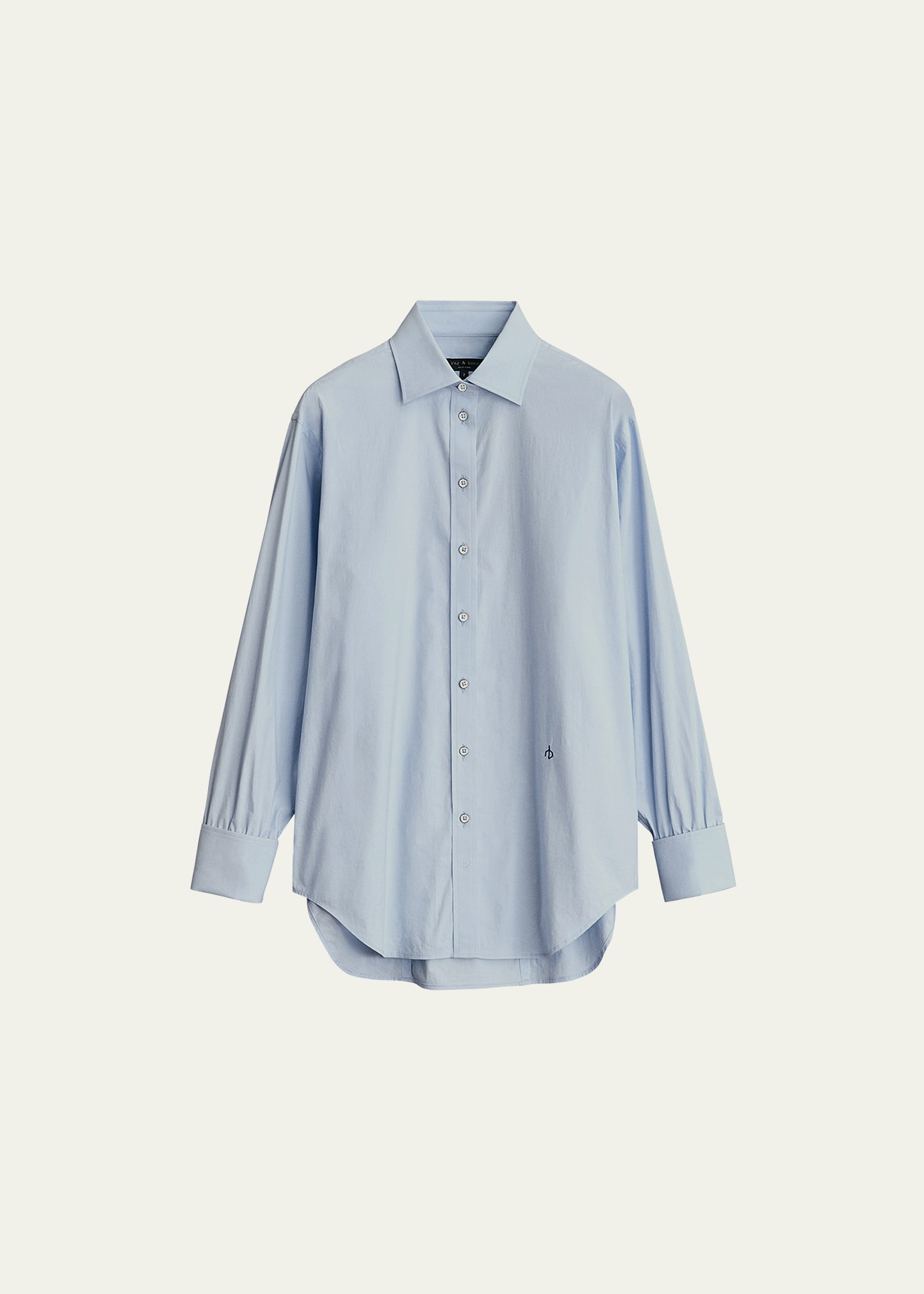 Rag & Bone Diana Button-front Wide Cuff Shirt In Light Blue