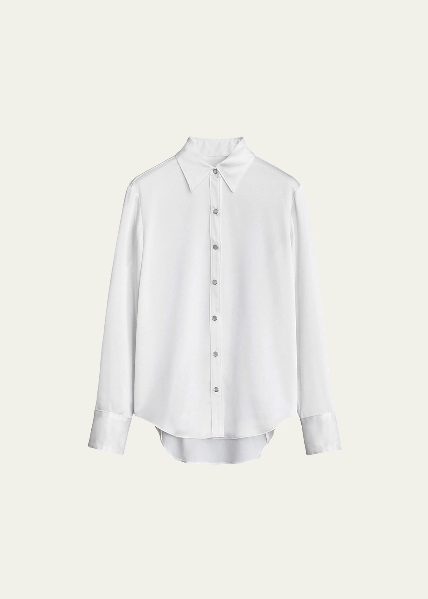 Rag & Bone Antonia Satin Snap-front Shirt In White