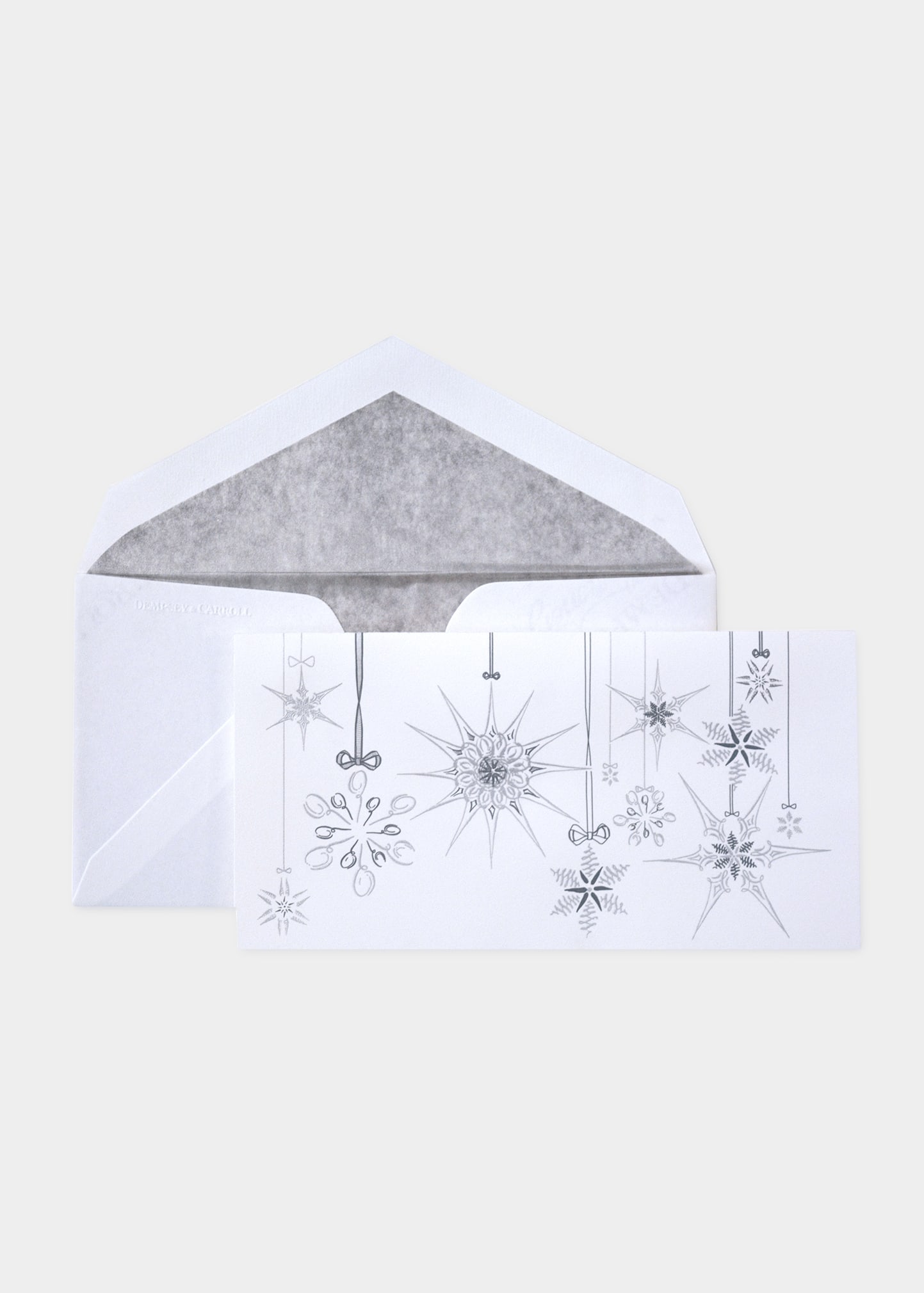 Pen Ink Snowflake Ornament Holiday Card - Set of 10