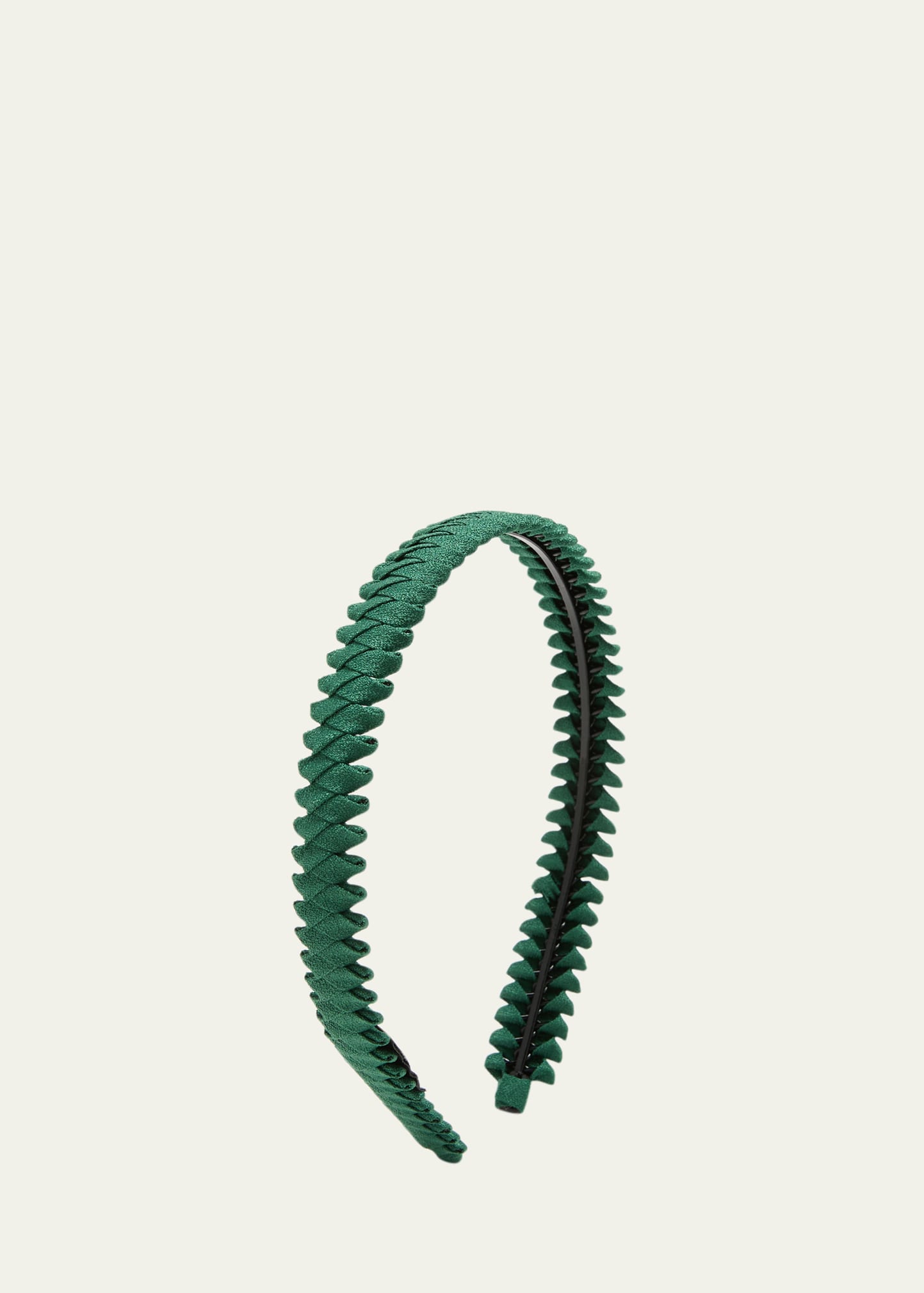 Natasha Accessories Limited Braided Velvet Headband In Grass Green