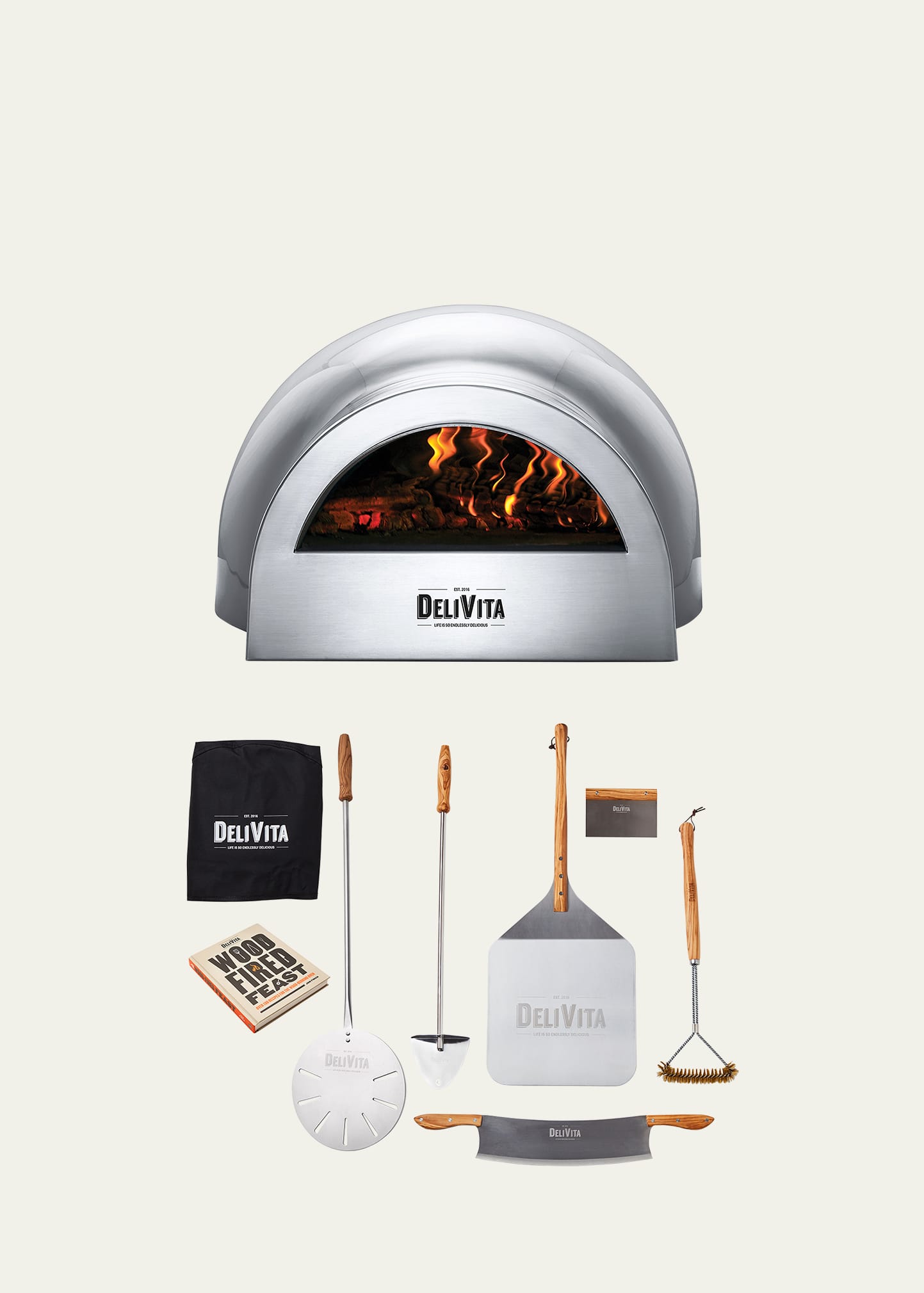 Delivita Wood-fired Pizza Oven Pizzaiolo Collection Set In Grey