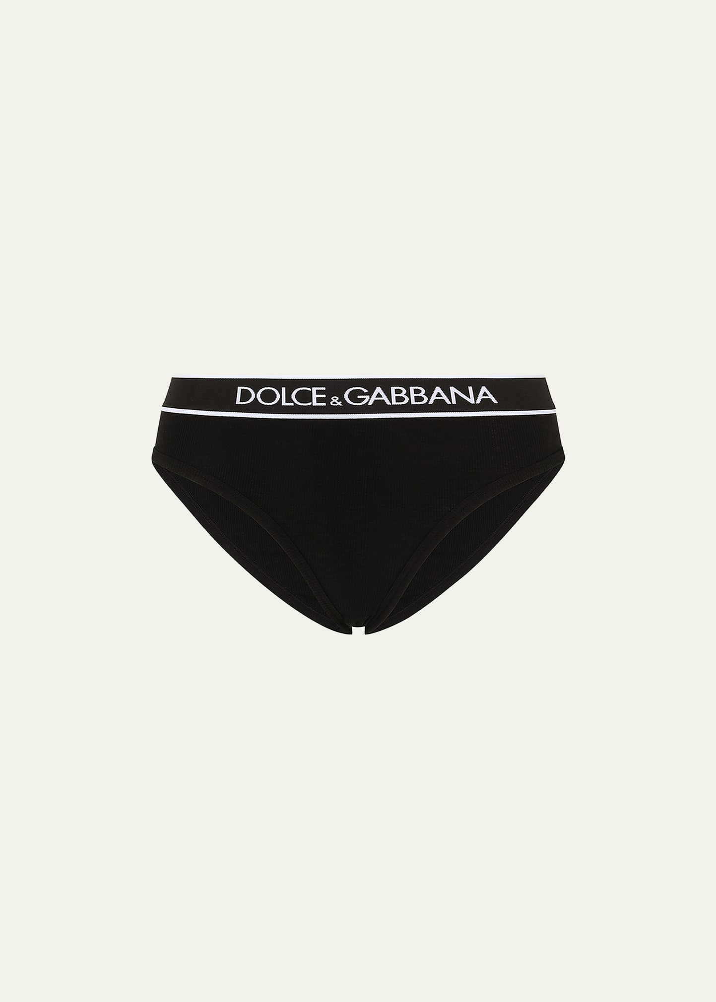 Dolce & Gabbana Stretch Cotton Logo Brief In Black