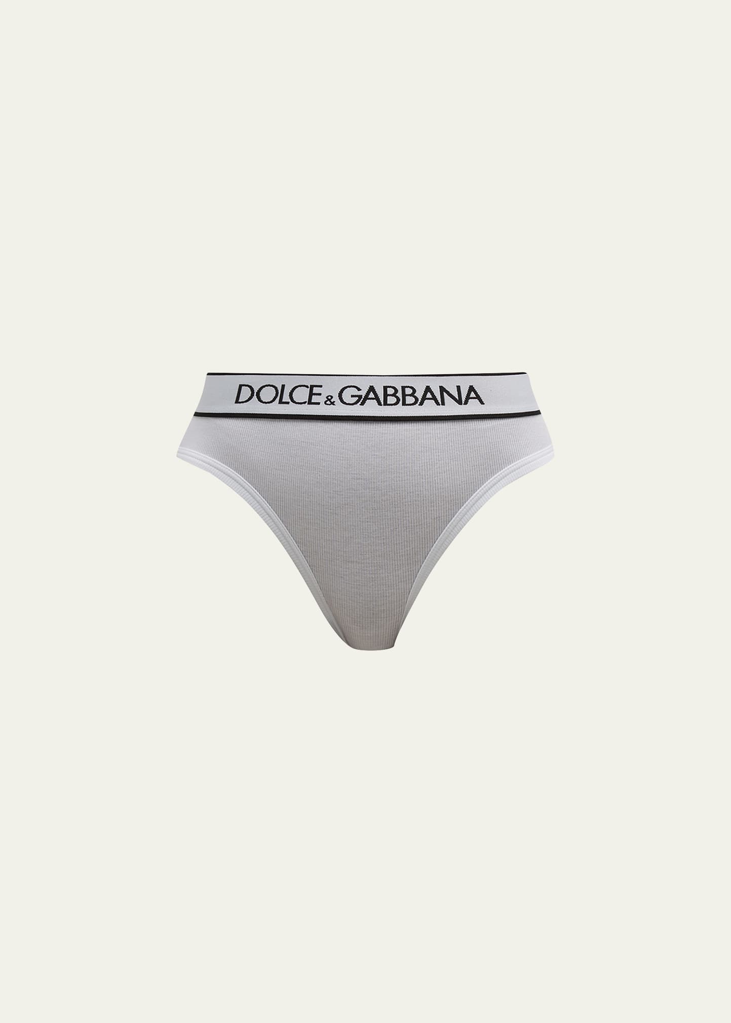 Dolce & Gabbana Stretch Cotton Logo Brief In Opt. White