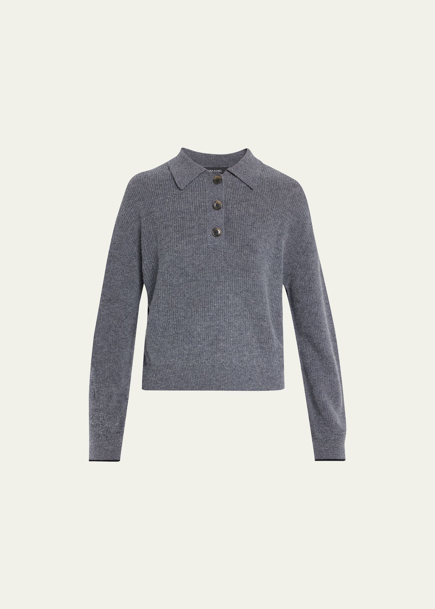 The Ilse Contrast-Trim Cashmere Polo Sweater