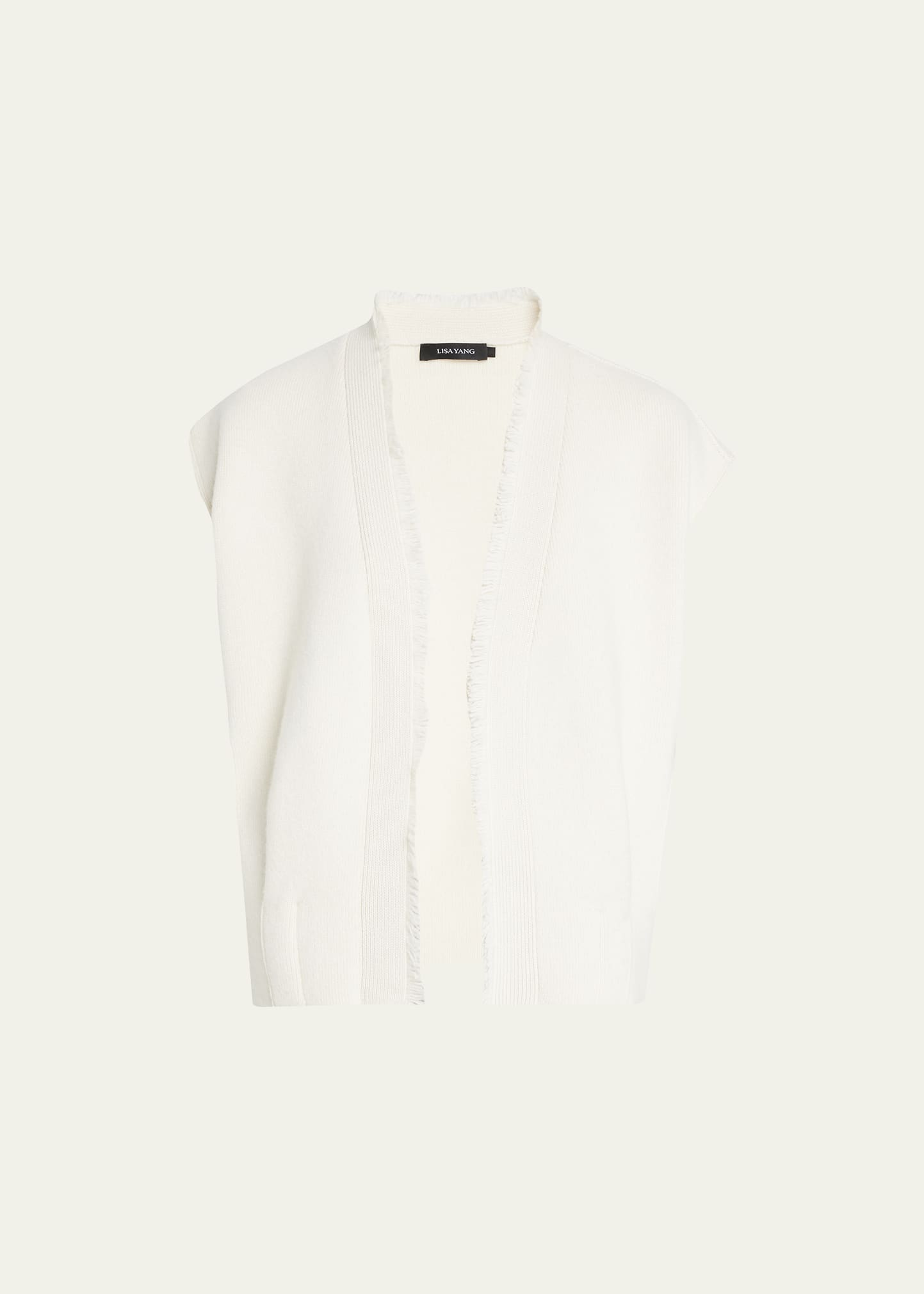 Lucina Frayed-Trim Cashmere Knit Vest