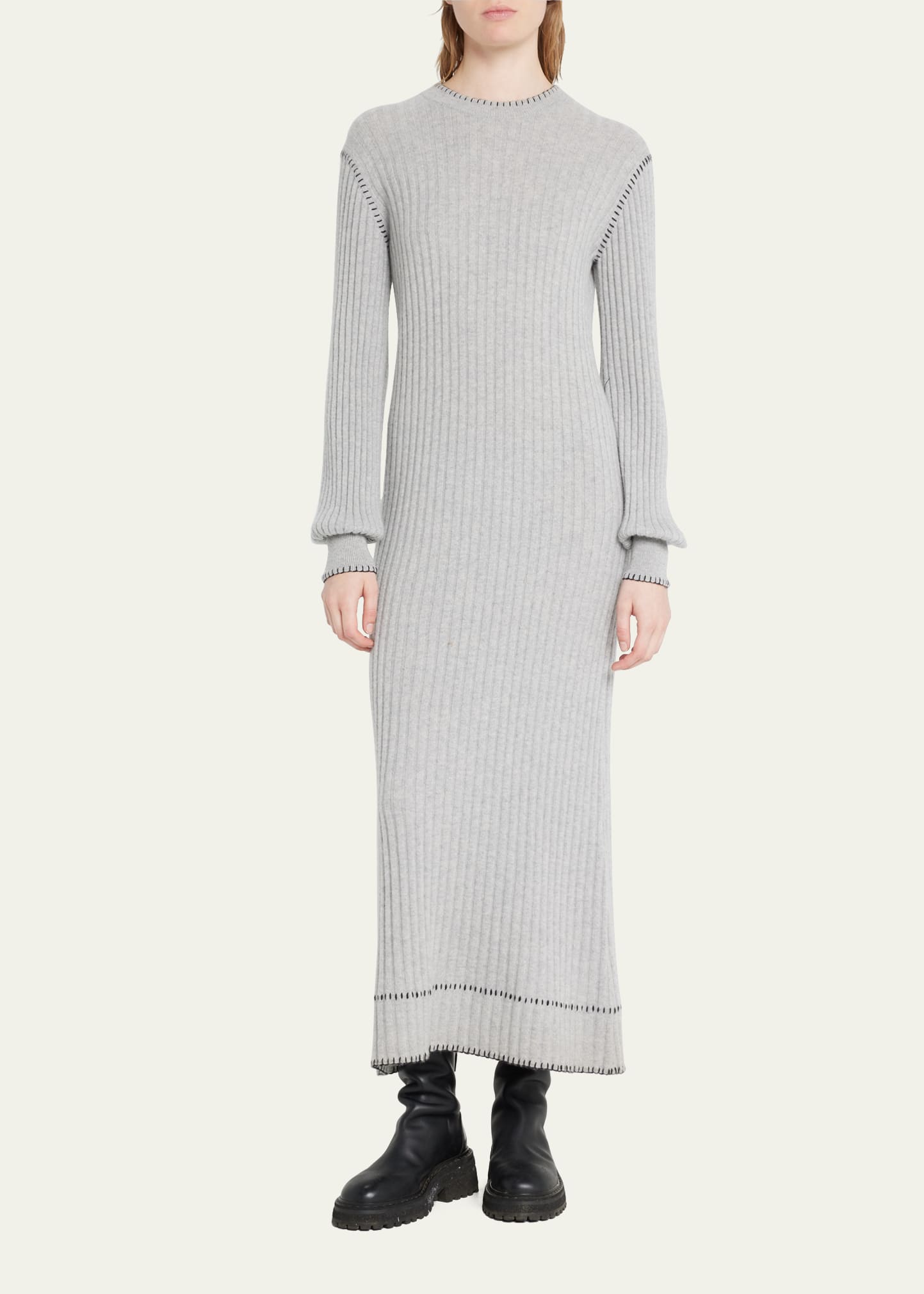 The Nette Cashmere Rib Maxi Sweater Dress