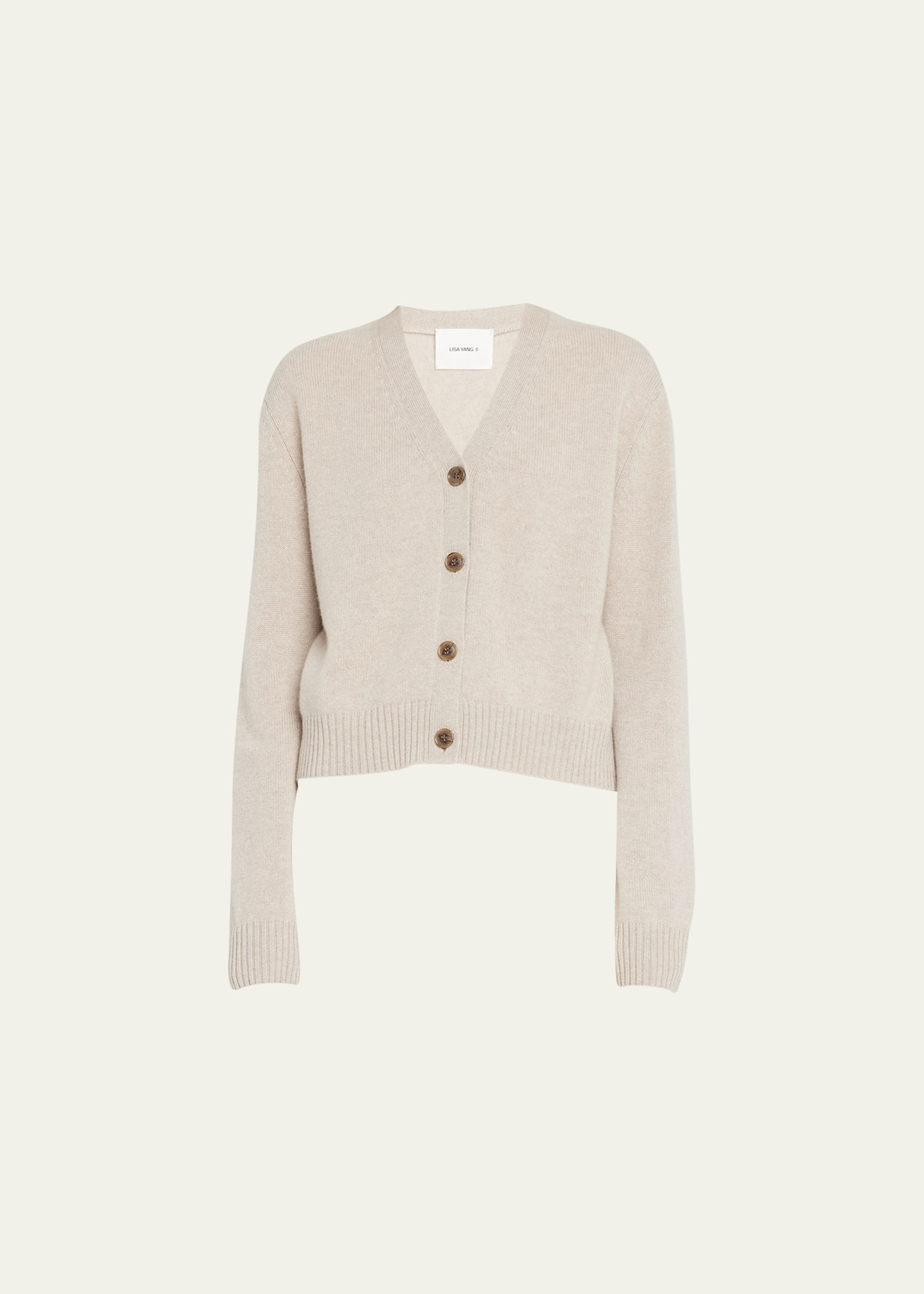 Lisa Yang The Marion Cashmere V-neck Cardigan In Sand