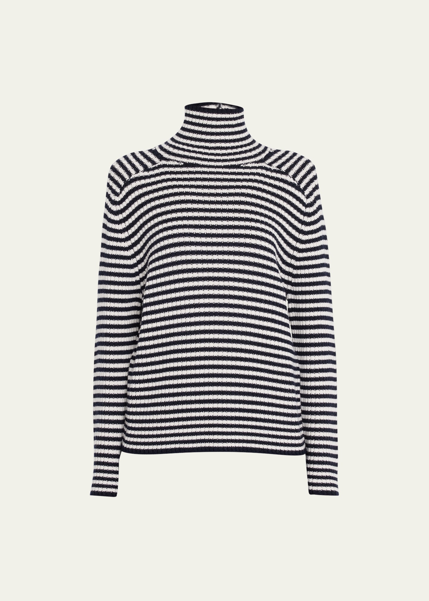Max Mara Harlem Striped Roll-neck Sweater In Ivory