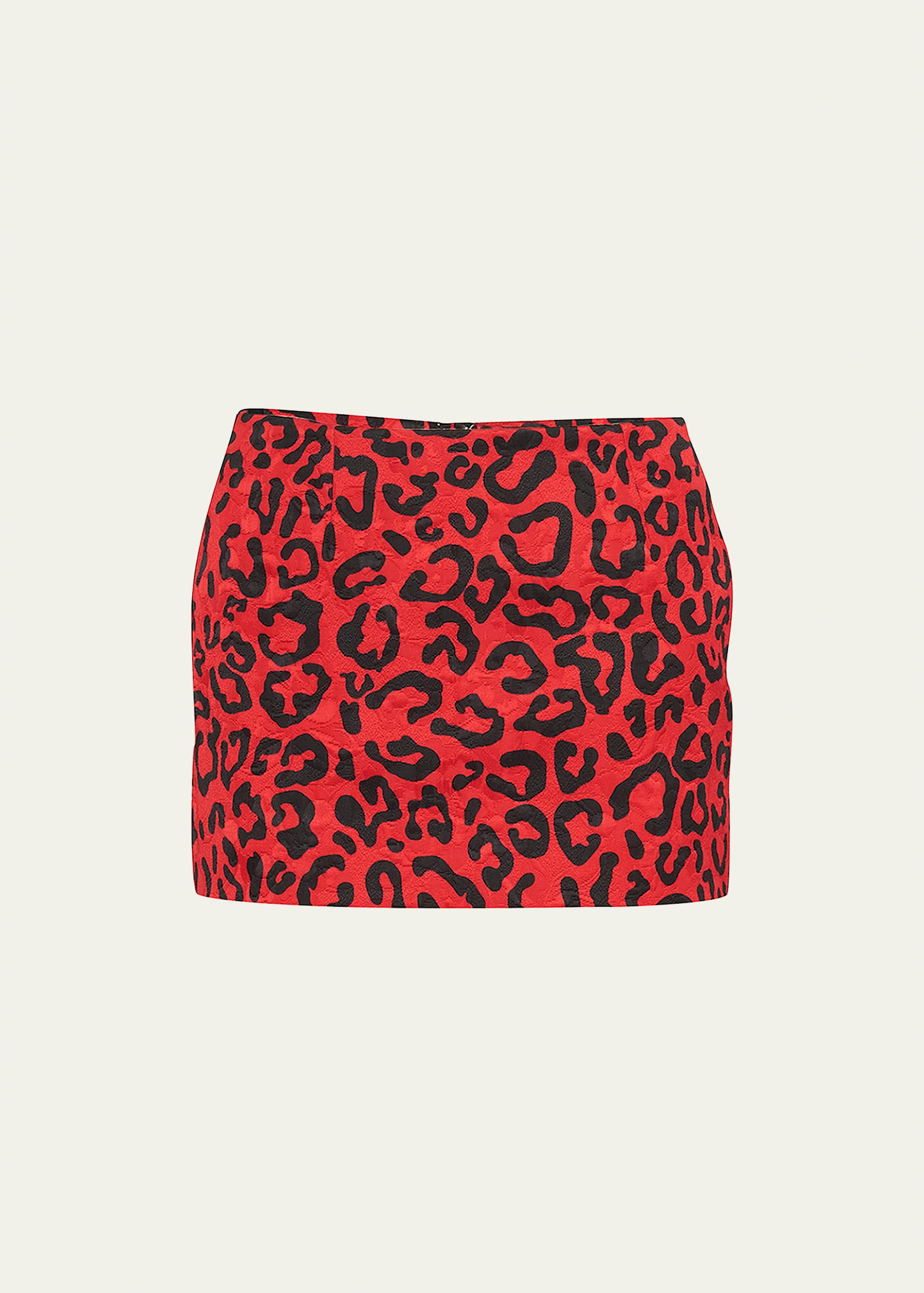 Leopard Brocade Mini Skirt