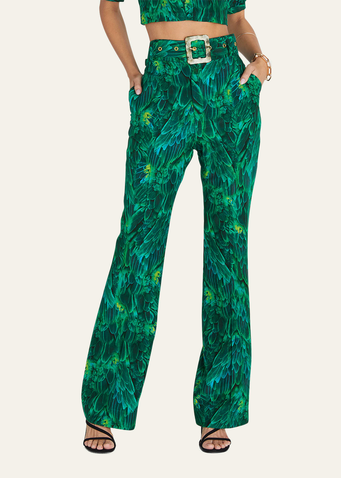 Shop Aqua Blu Australia Hummingbird Victoria Belted Flared Pants