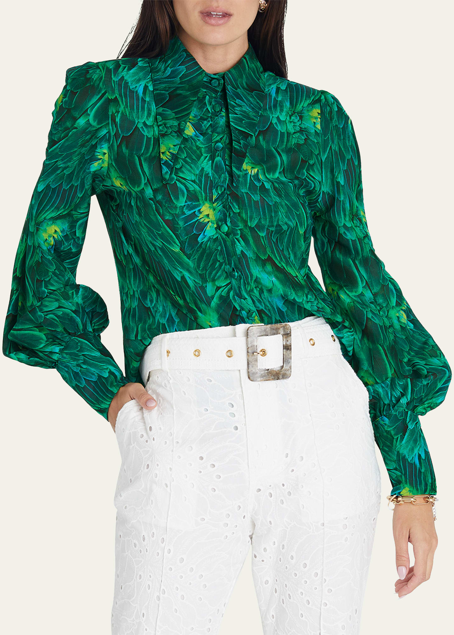 Hummingbird Yvette Button-Front Blouse