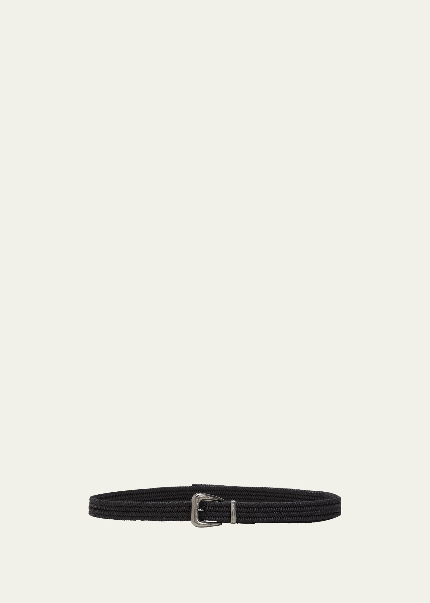 Coated Raffia Belt w/ Buckle Closure