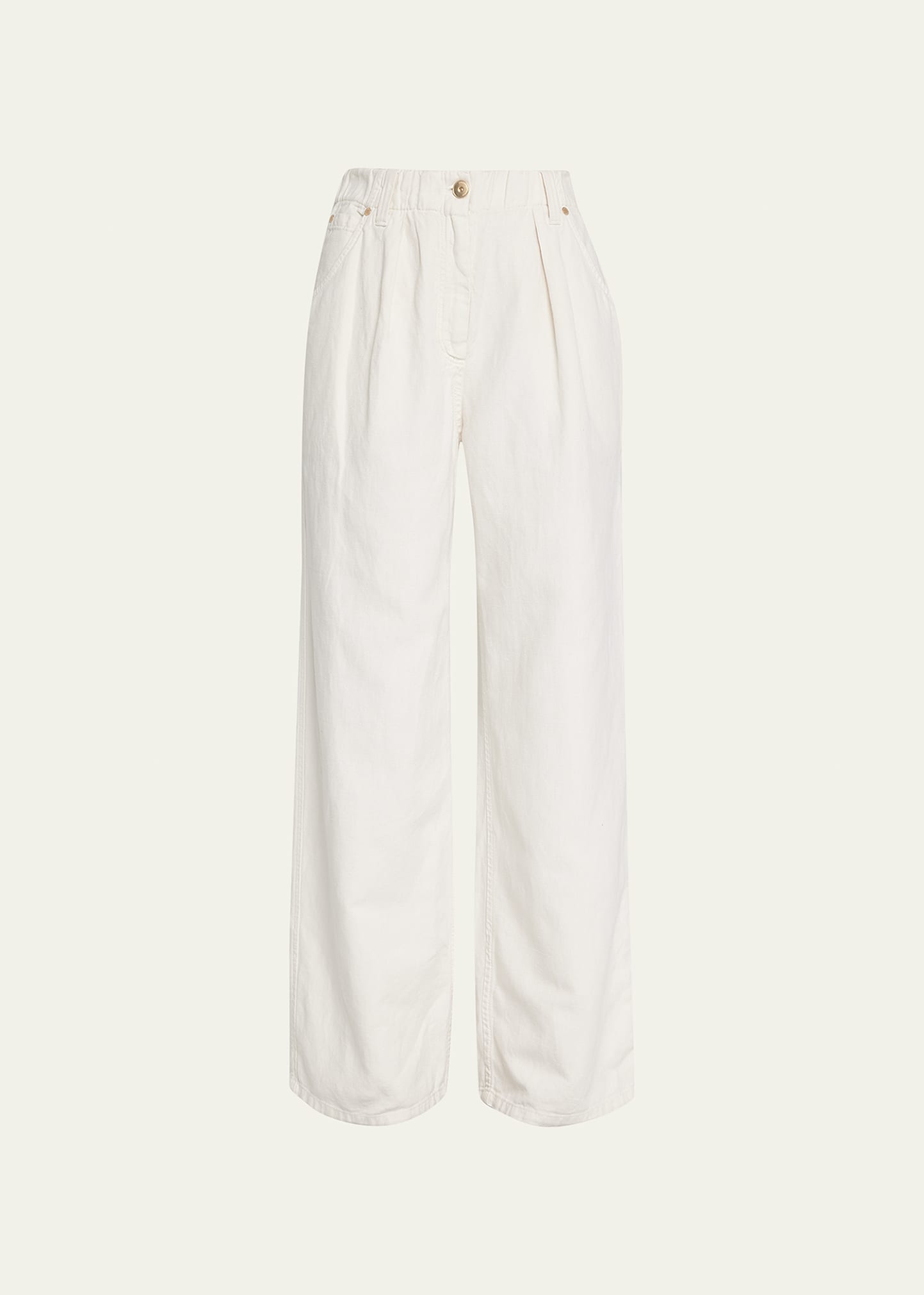 Elastic-Waist Garment Dye Pants