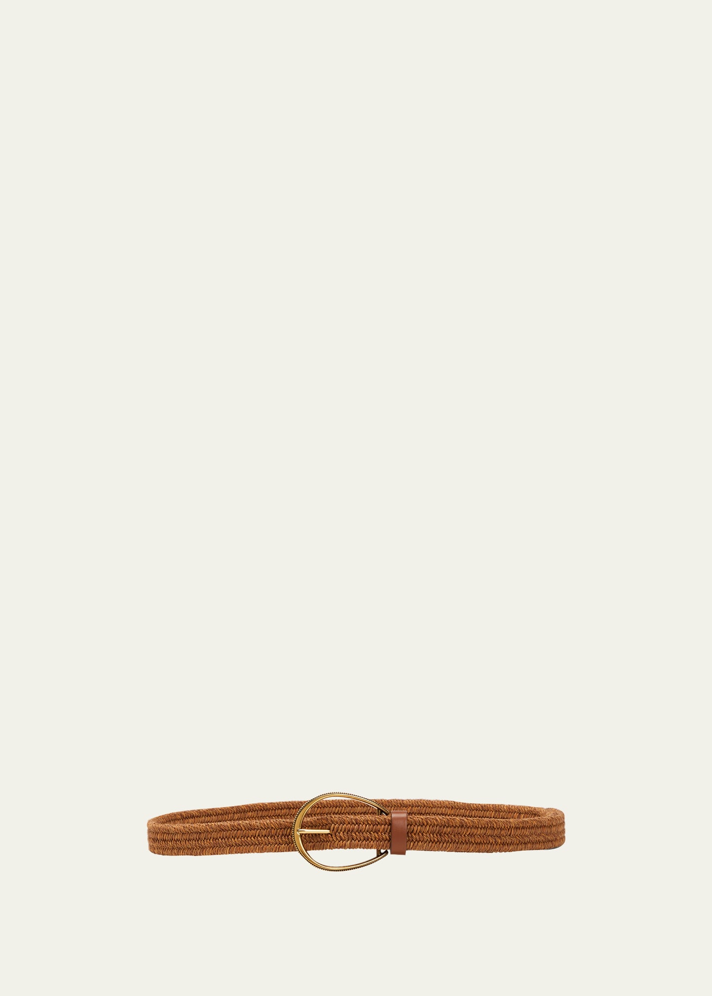 Thin Raffia Belt w/ Western Buckle