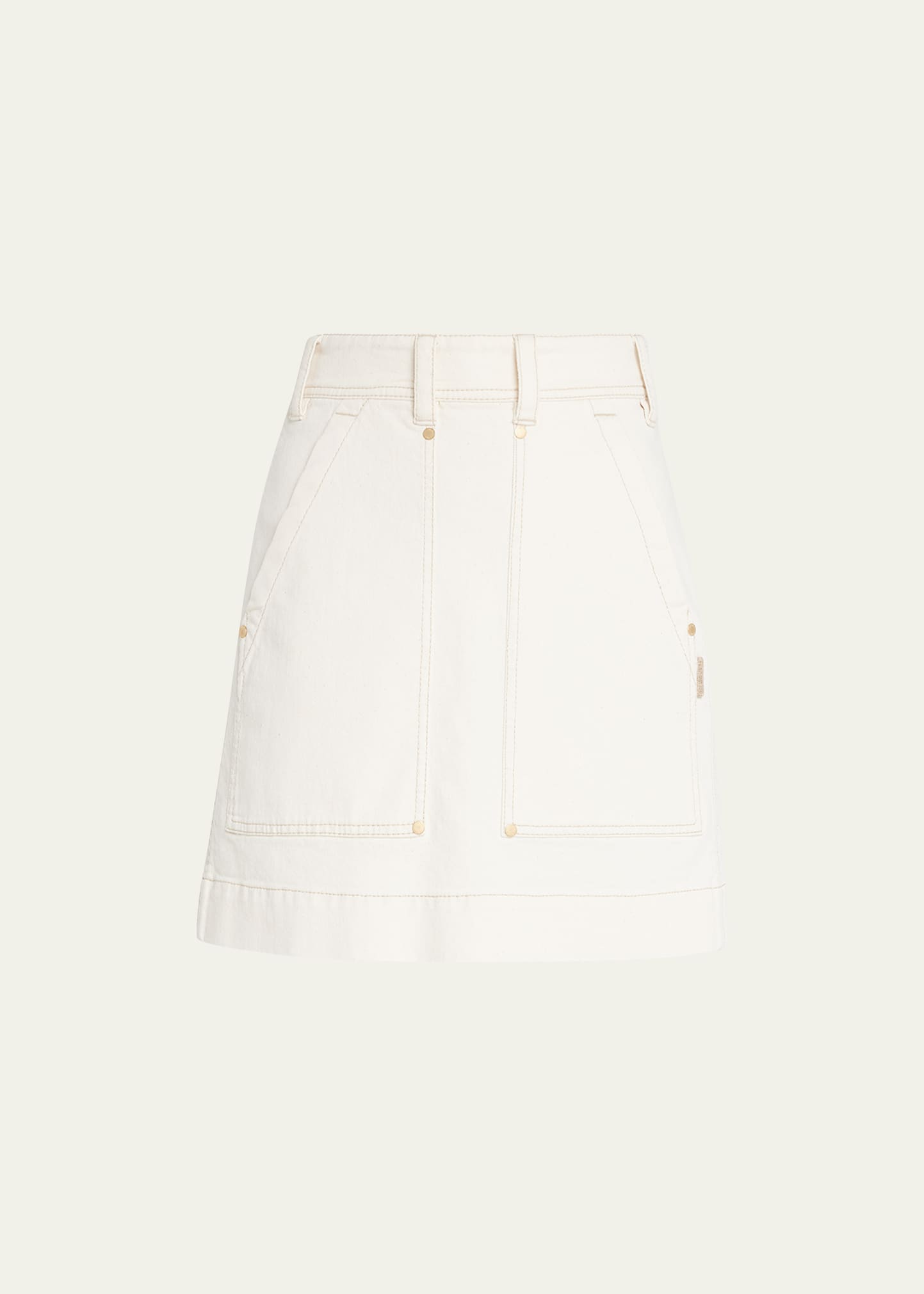 Painter-Pocket Garment Dye A-Line Mini Skirt