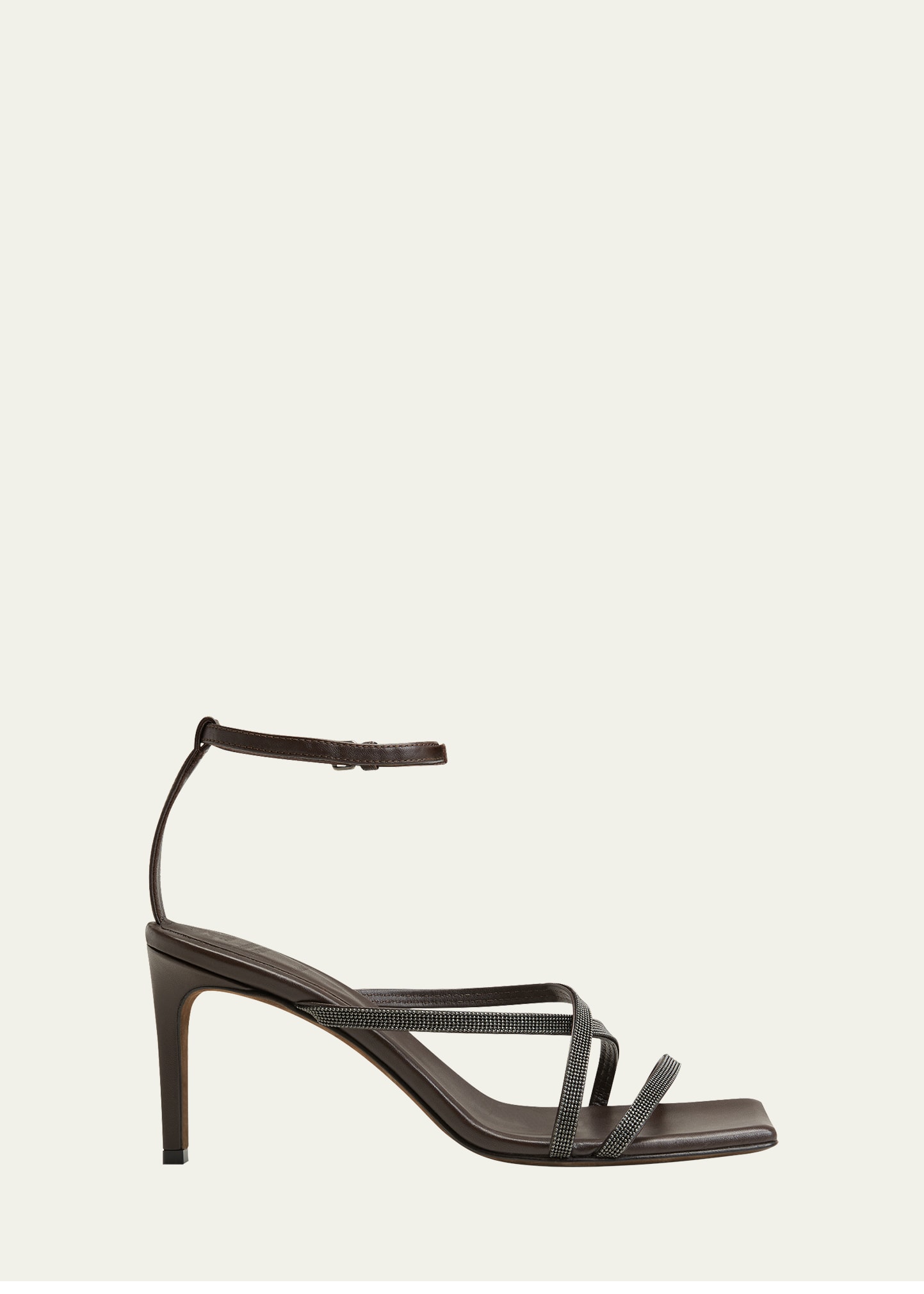Brunello Cucinelli Monili Crisscross Ankle-strap Stiletto Sandals In ...