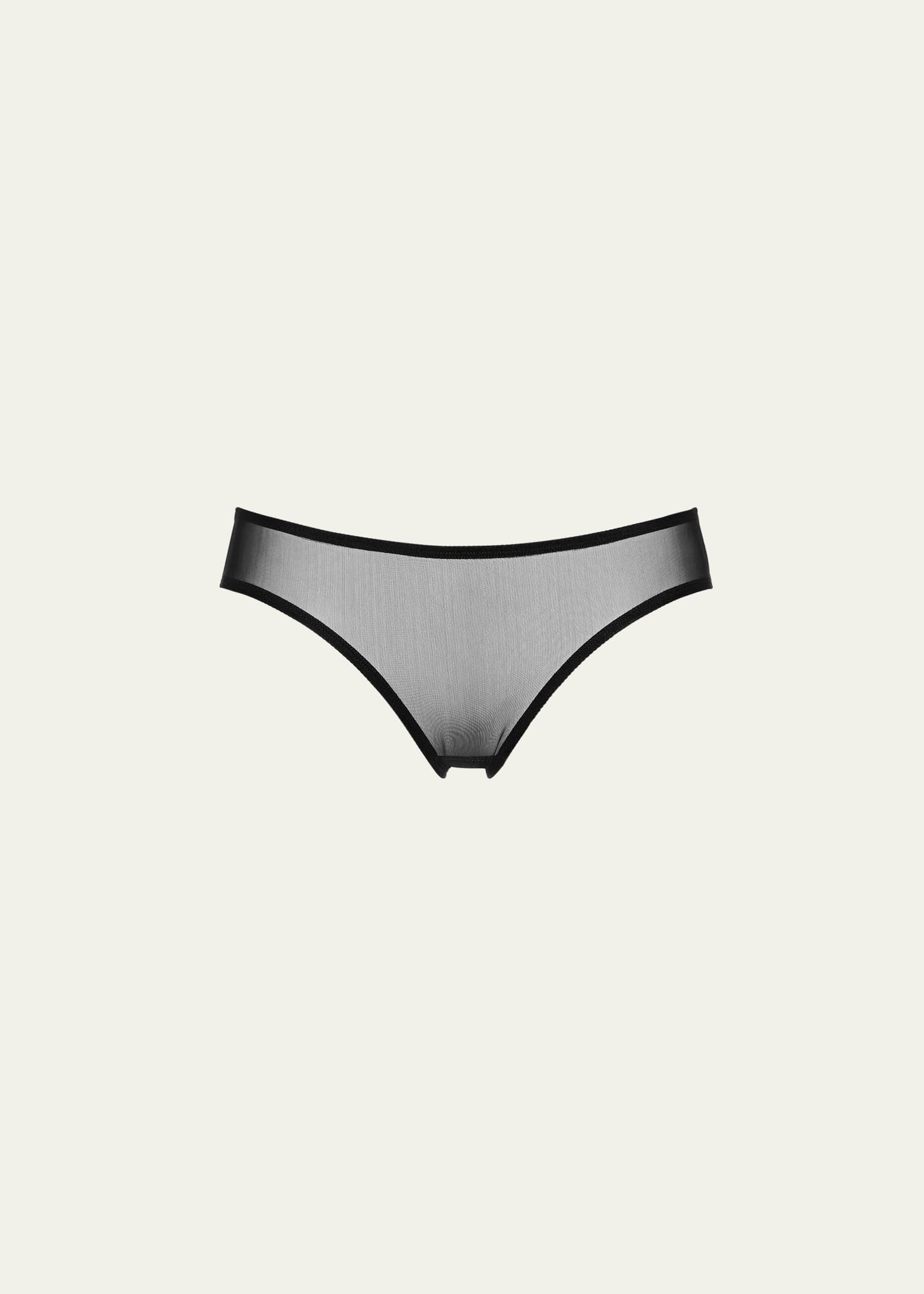 Eres Bambin Low-rise Stretch Tulle Briefs In Noir