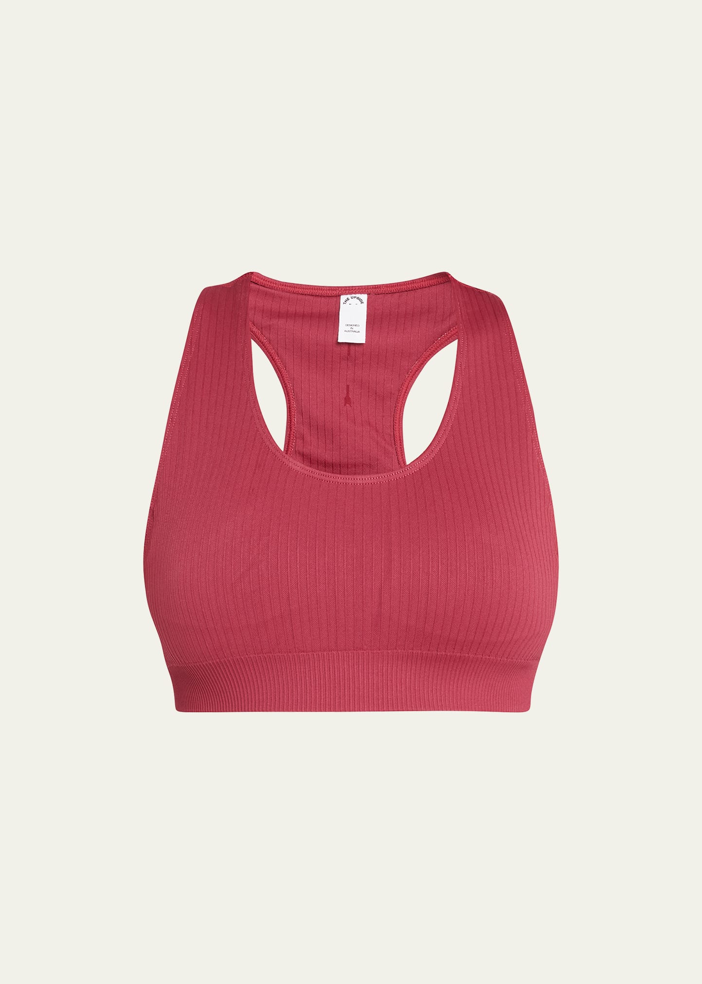 The Upside Anna Ribbed Stretch-knit Sports Bra In Red