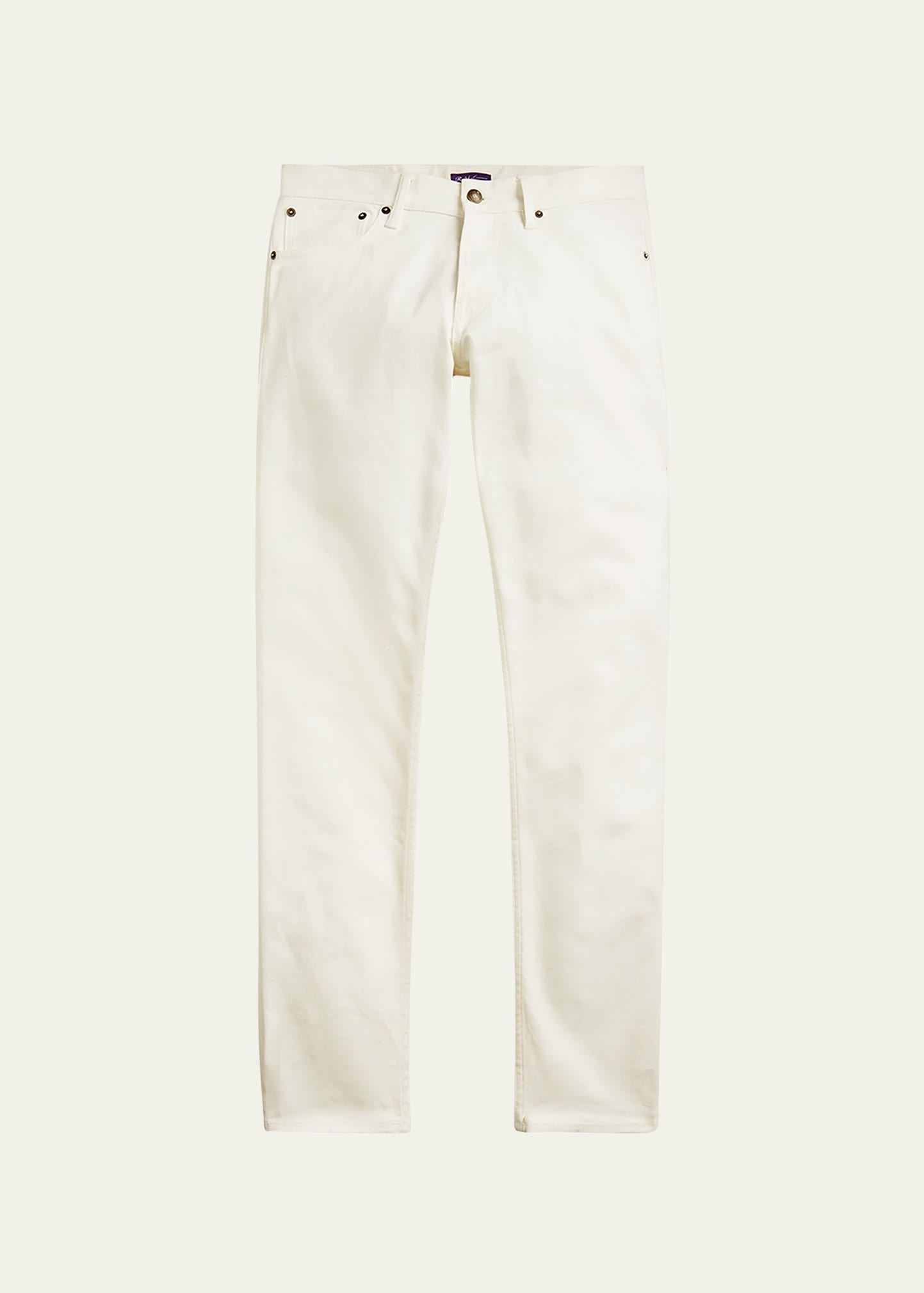 Ralph Lauren Purple Label Men's 5-pocket Japanese Denim Jeans In White