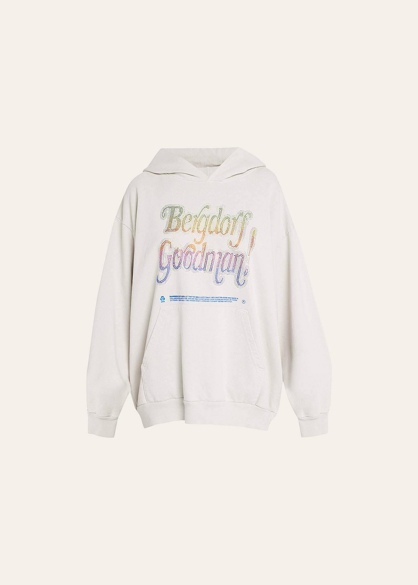 CJR x BG Oversized Rainbow Crystal-Embellished Hoodie