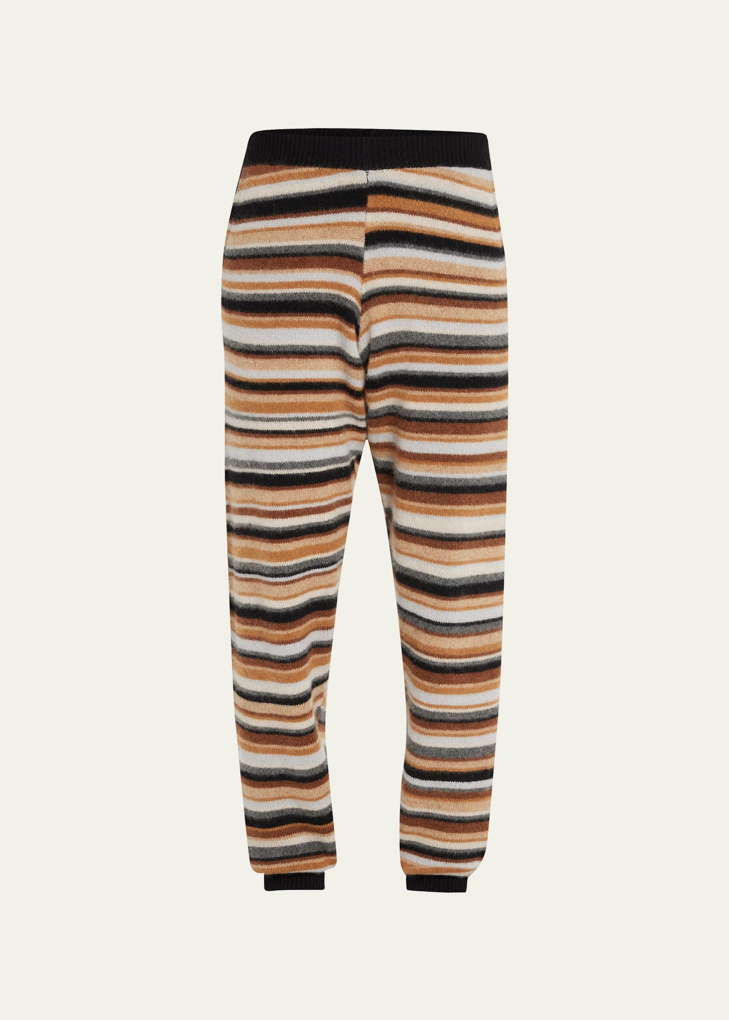 Men's Striped Cashmere Knit Sweatpants