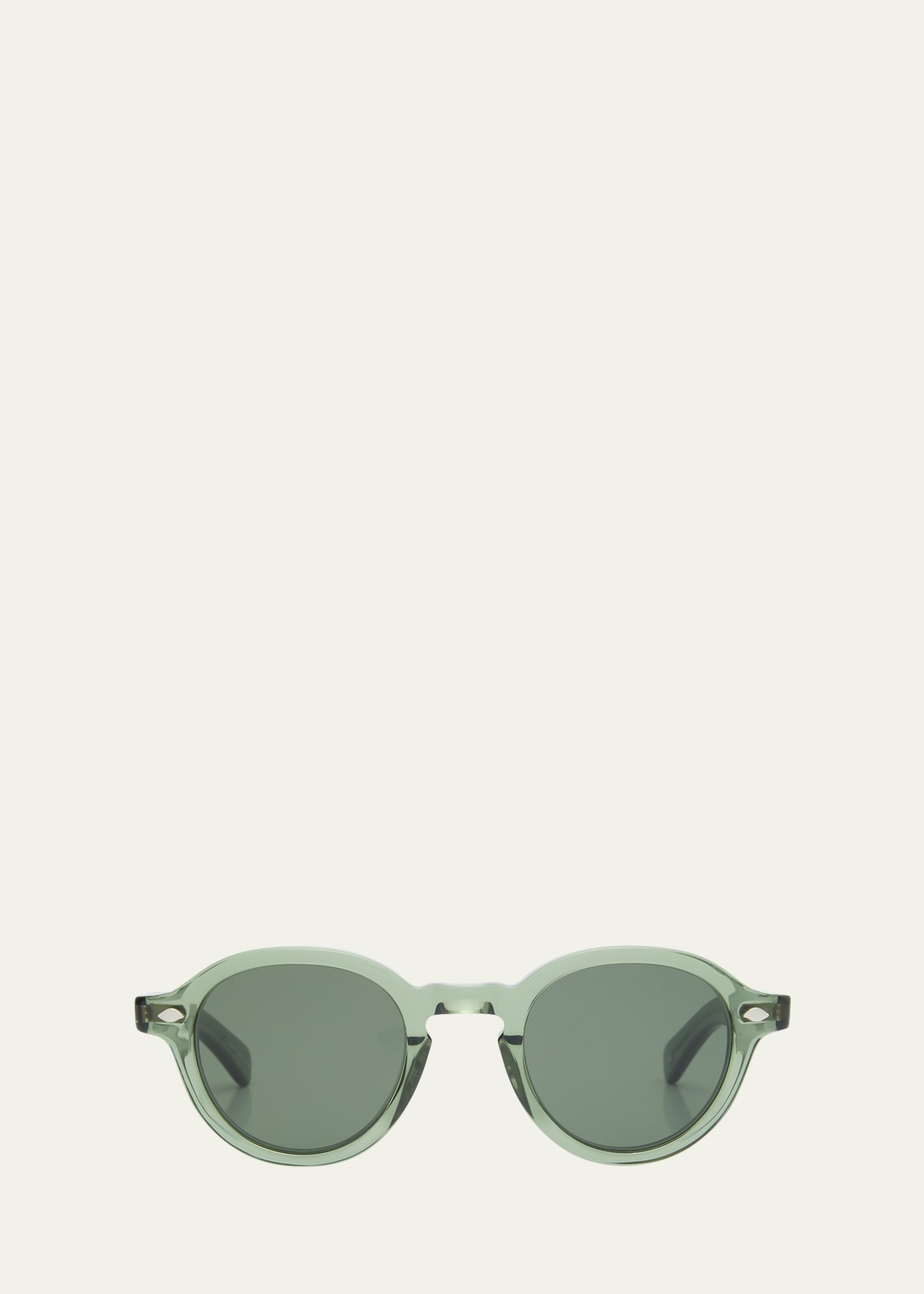 Garrett Leight Flipper Round Acetate Sunglasses In Green