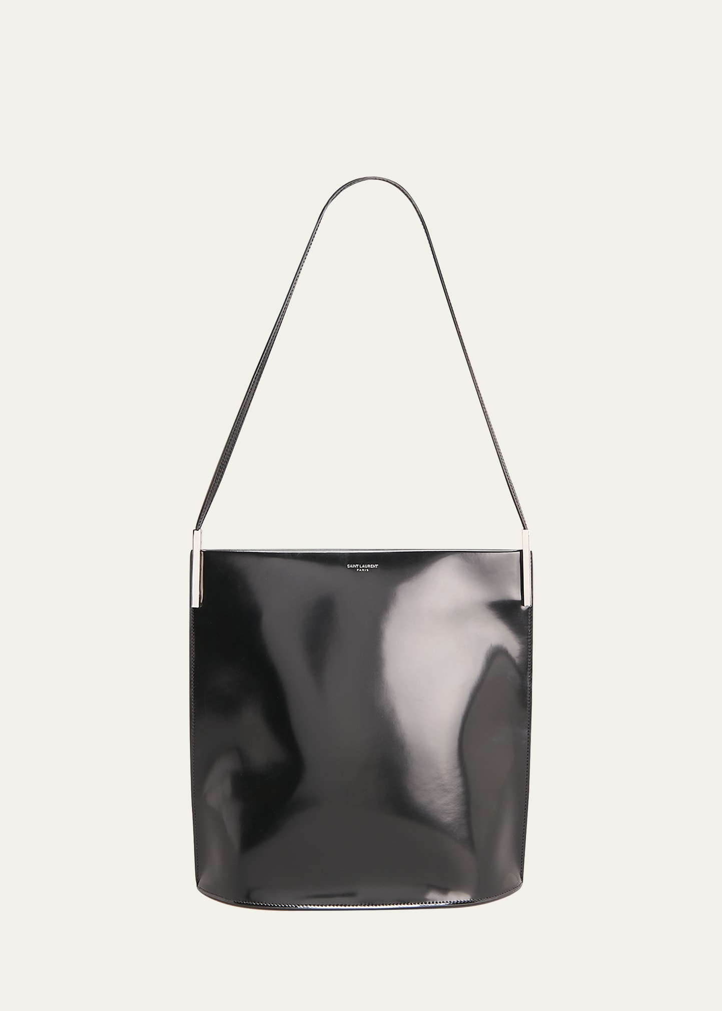 Shop Saint Laurent Suzanne Large Shoulder Bag In Patent Leather In Black