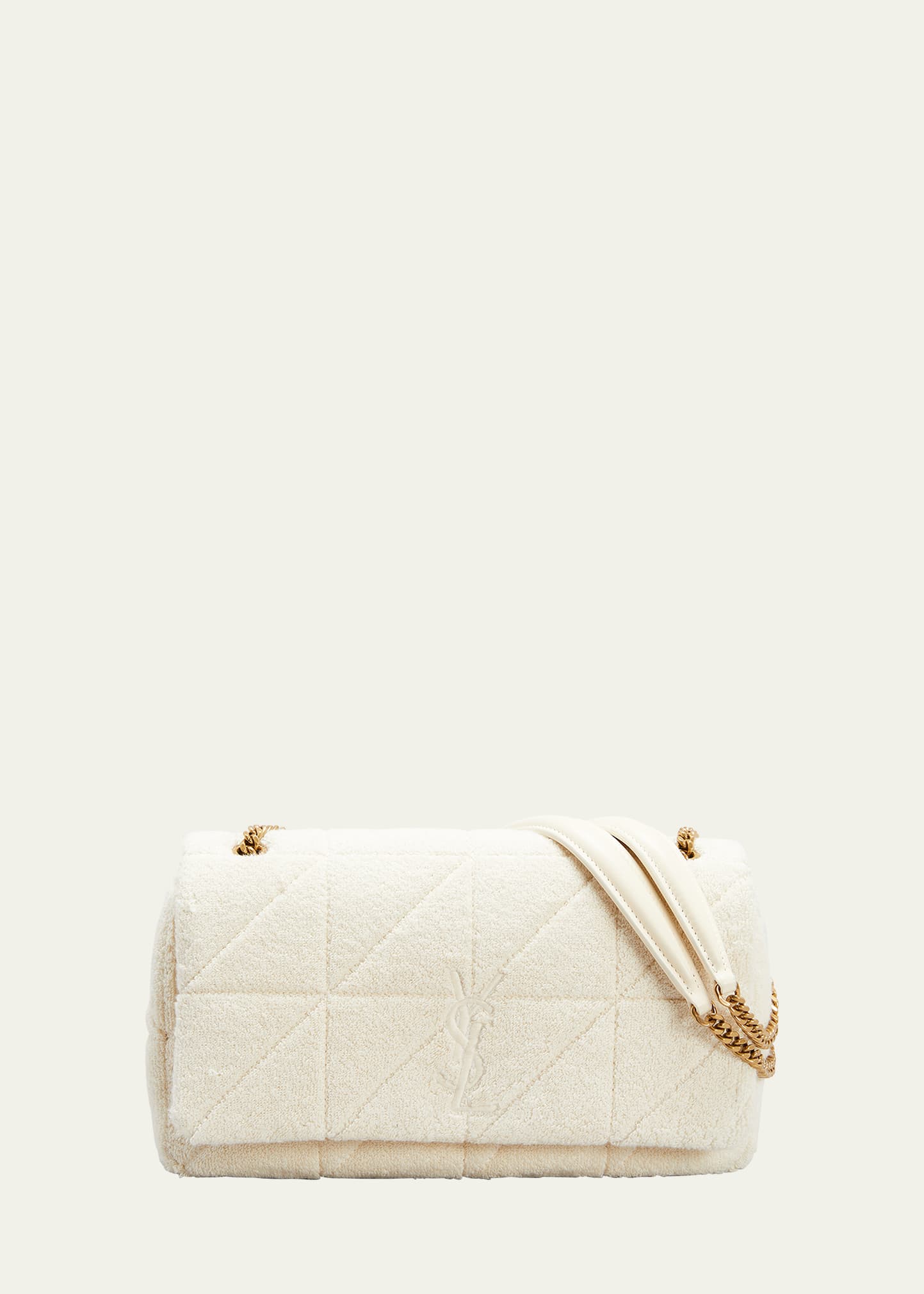 Shop Saint Laurent Jamie Medium Ysl Shoulder Bag In Quilted Tissue Sponge In Sand