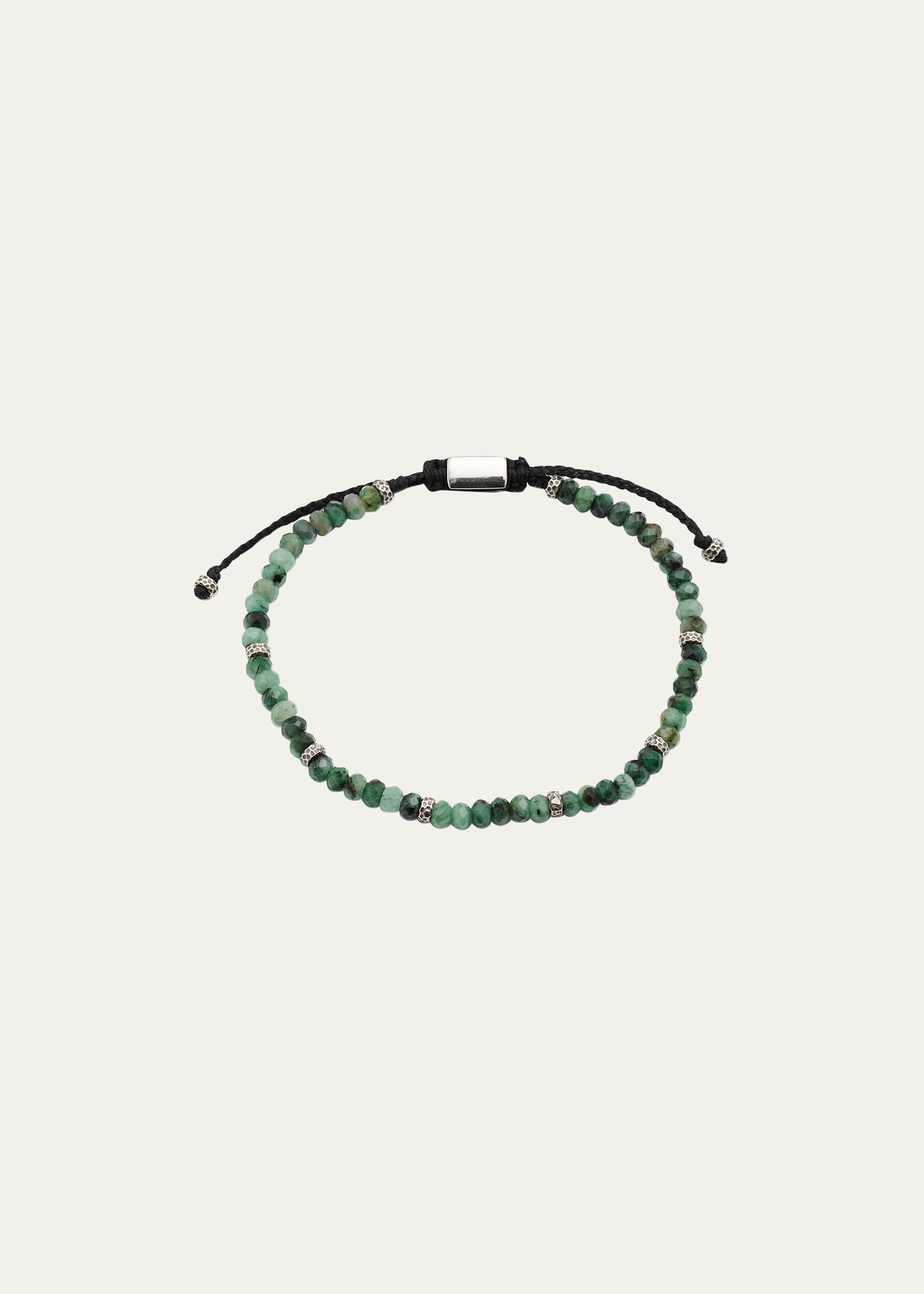 Shop Jan Leslie Men's Gemstone Beaded Bracelet In Emerald